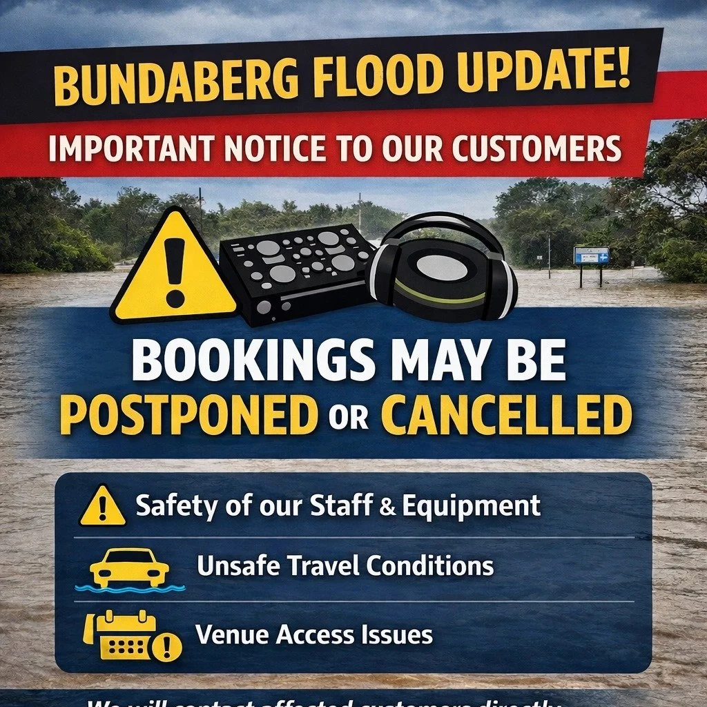 ⚠️ Bundaberg Flooding &ndash; Important Booking Update

Due to the current flooding conditions affecting the Bundaberg region, Smithies Karaoke and DJ Hire may need to postpone or cancel some bookings if travel conditions or venue access becomes unsa