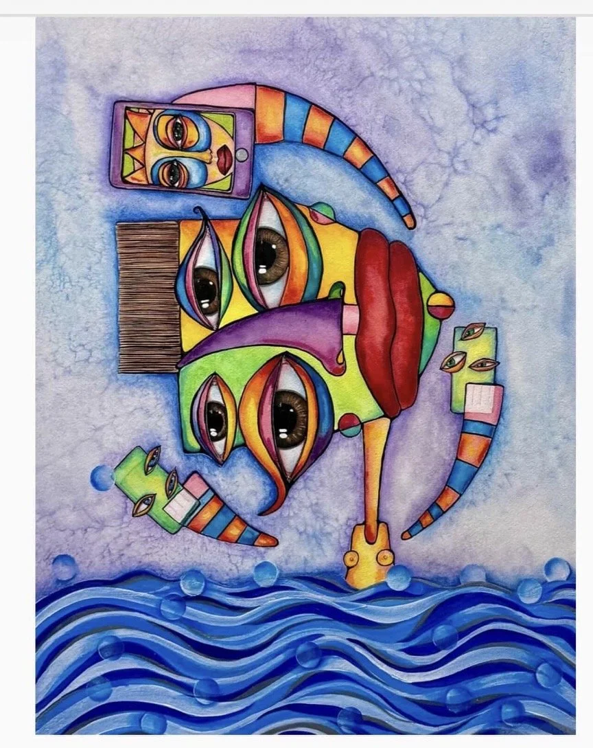 [USA] Print by Ivette Levy @artbylevy "Narcissus in the 21st Century"  8 X 11 in (Copy)