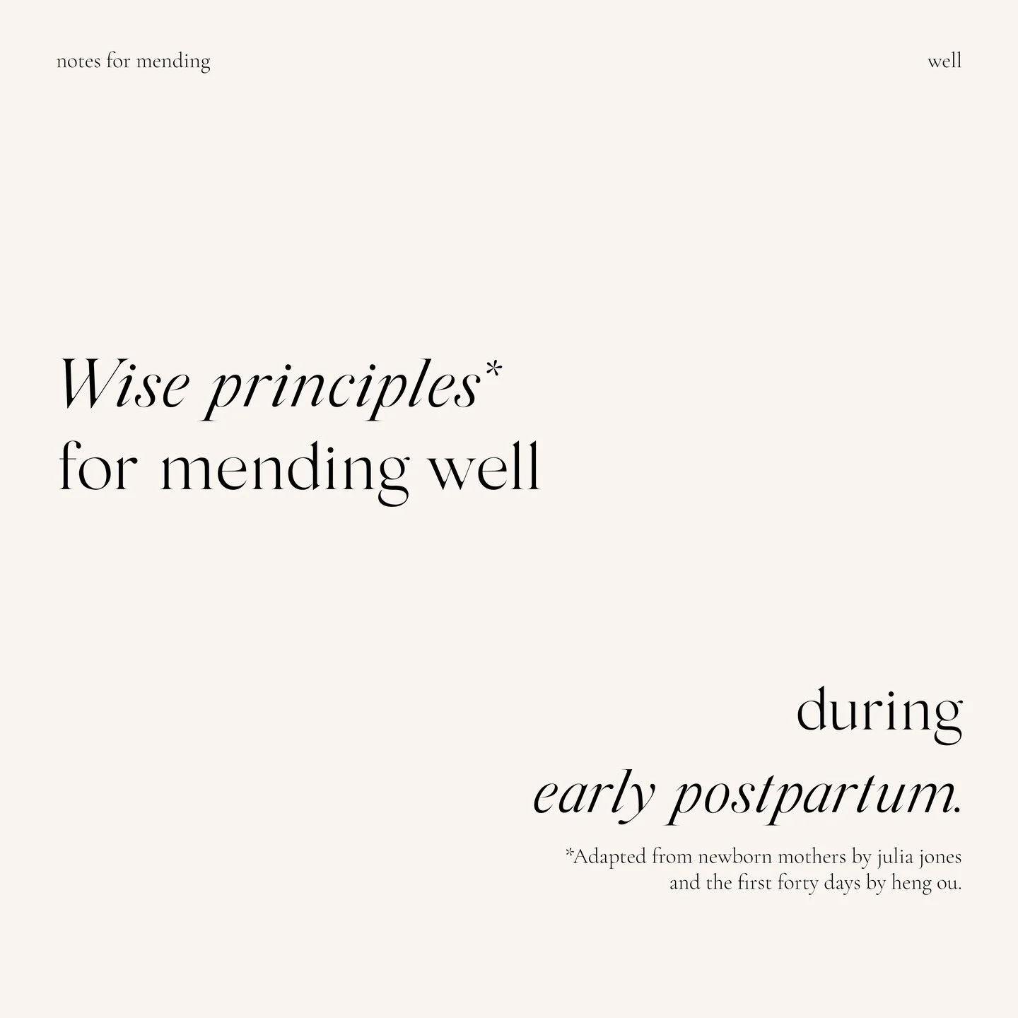 A quick Goggle search of postpartum care will deliver countless checklists and articles describing tips, tricks and, must-buys for your recovery. In truth, mending well during these early days needn't be expensive, complicated, or out of your hands.
