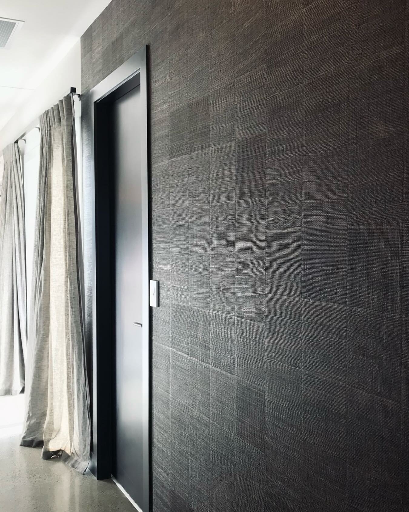 When your pooch loves your curtains as much as you do and you find your curtain hem unraveling. Recently returned to this lovely new home to sort this wee issue and to be reminded also of this stunning  Elitis wallpaper we chose for the entrance. So 