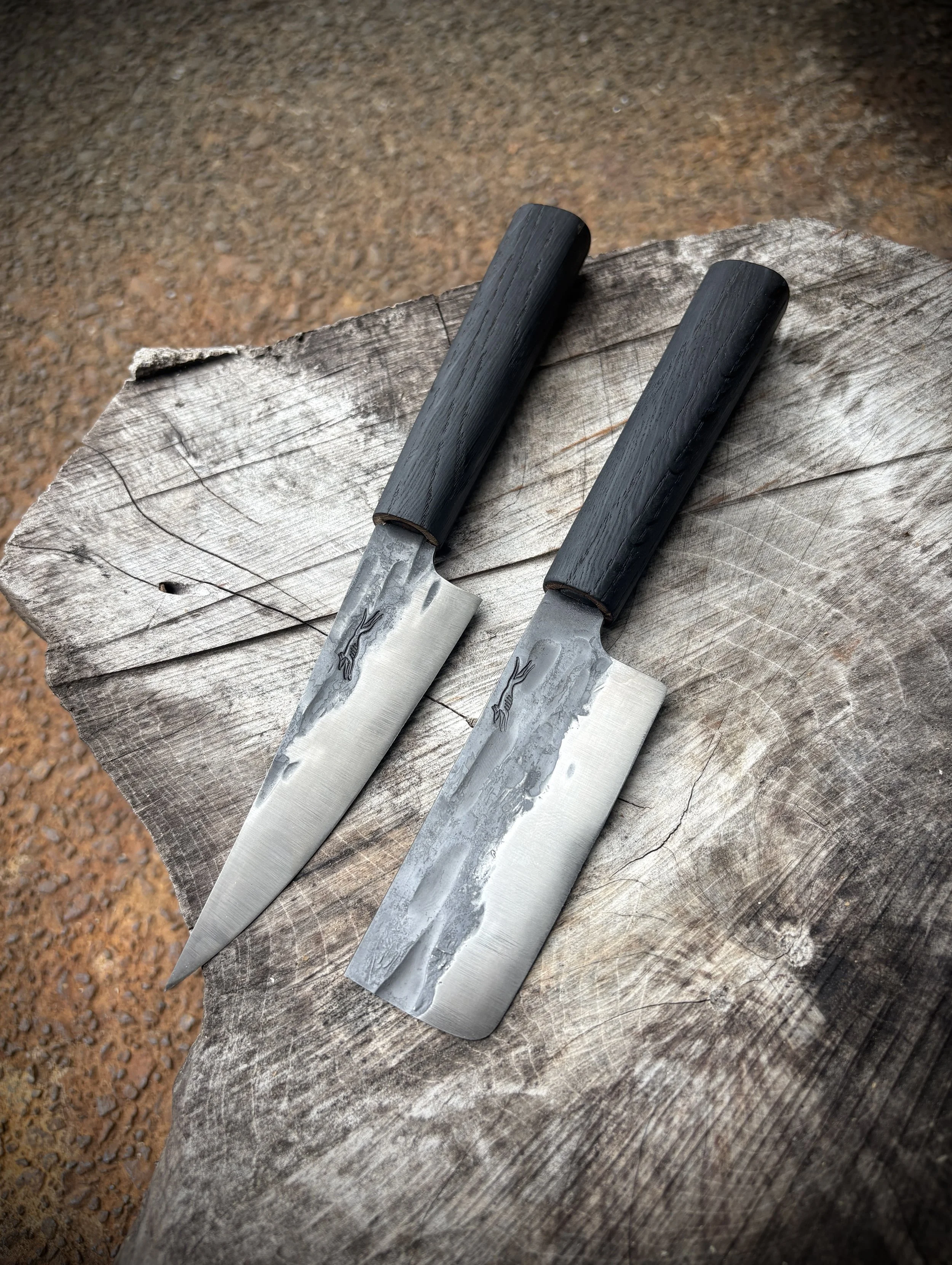 Hand Forged Cheese Knife Set.