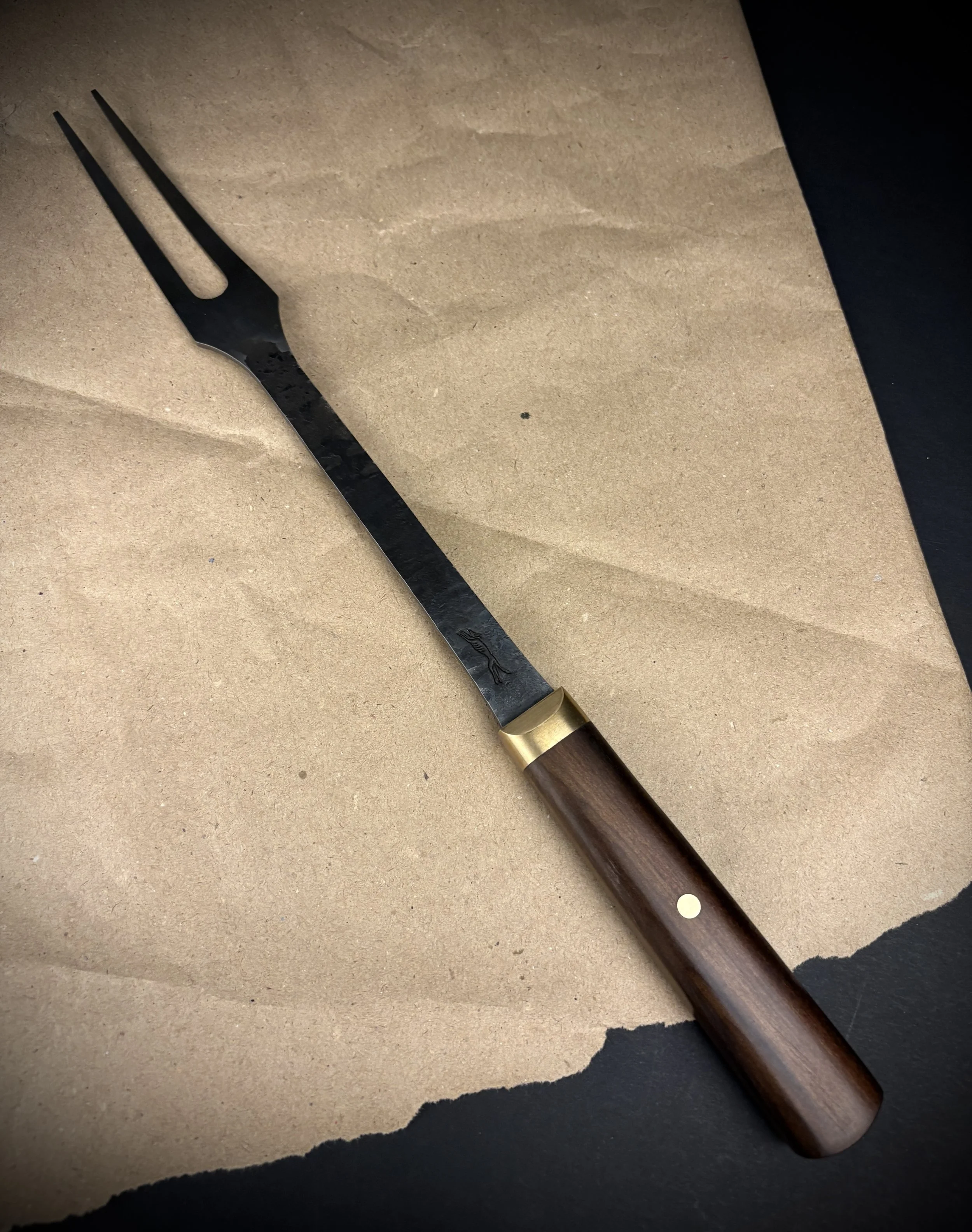 Forged BBQ / Carving Fork - Matai Handle