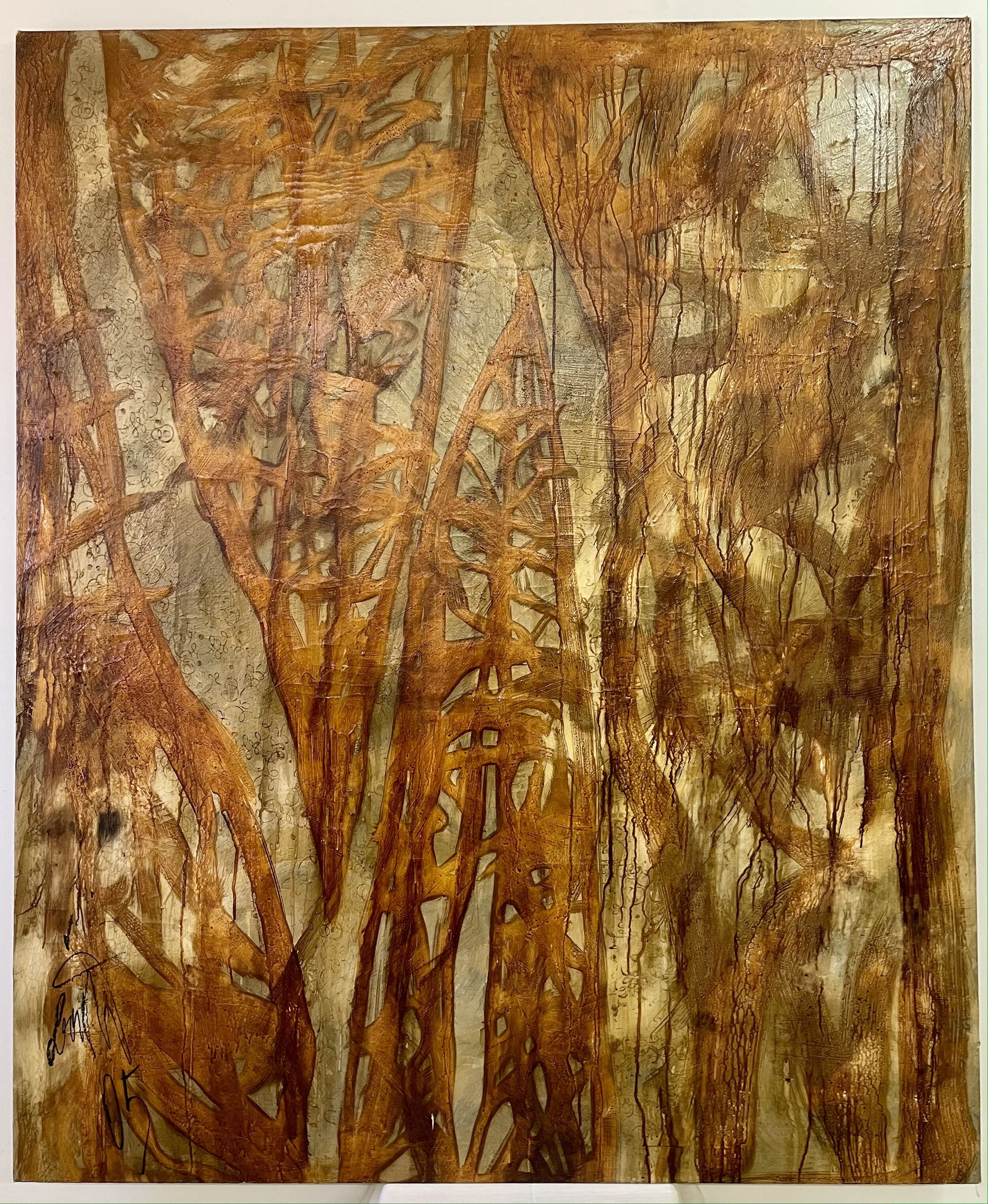 O.T. (175x145cm); Eisenchlorid auf Leinwand -7.500€