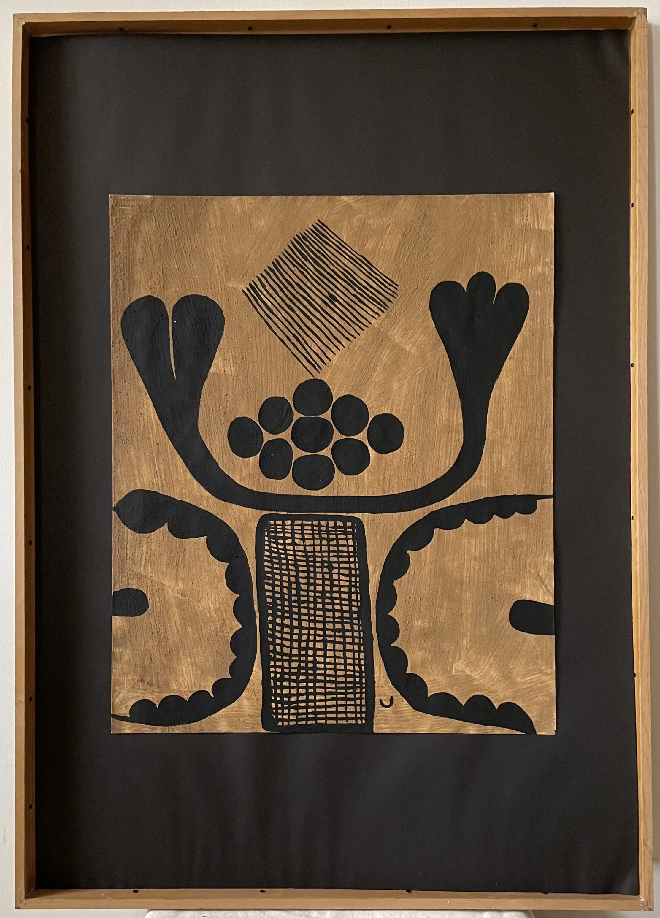 Igbo-Frauen aus Nigeria "UPA-Malerei der roten Erde" (102x72cm); Rote Erde auf Papier-380€