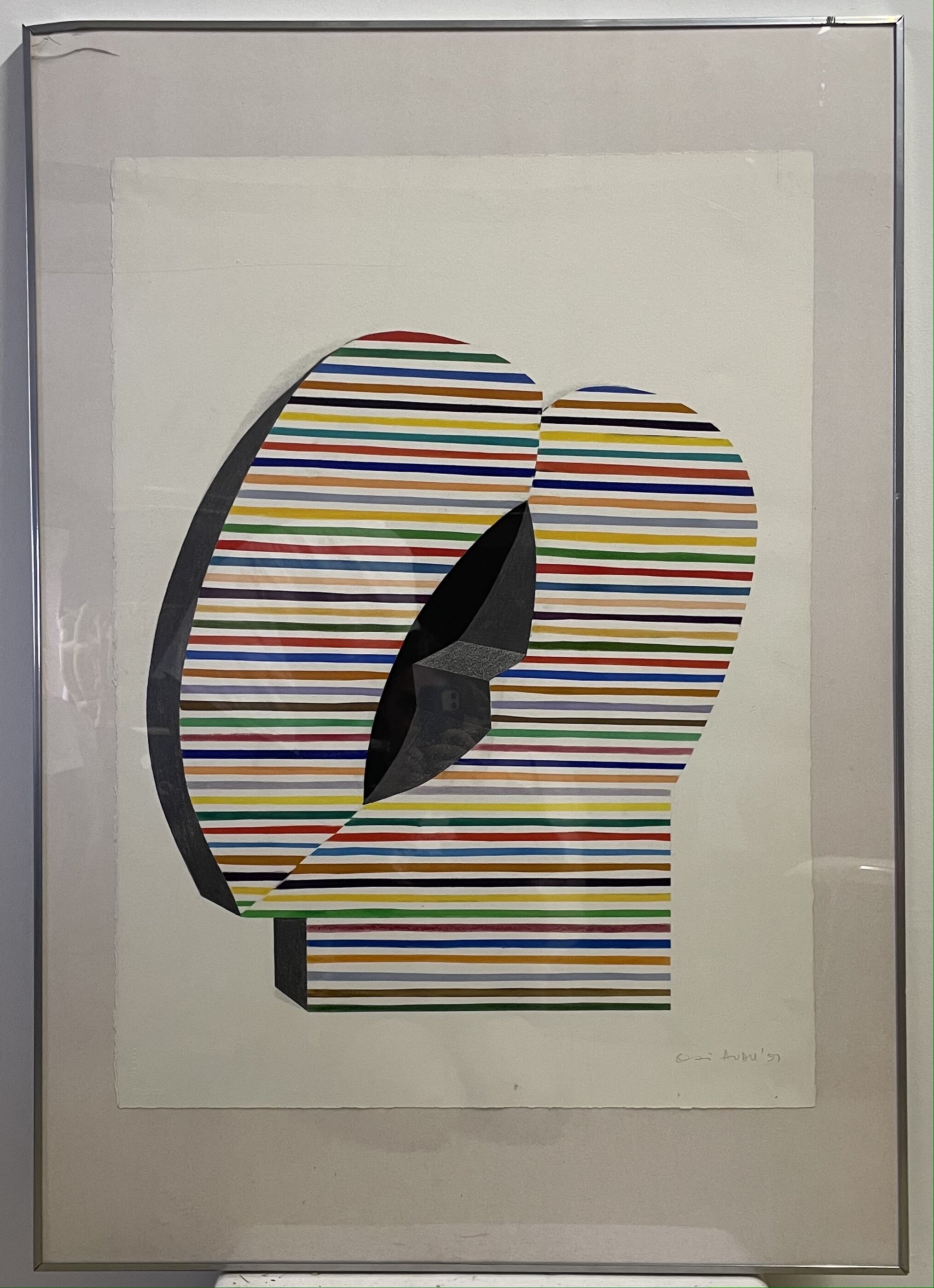 Osi Audu "Rainbow Head" (100x70cm); Mischtechnik auf Papier -3.200€