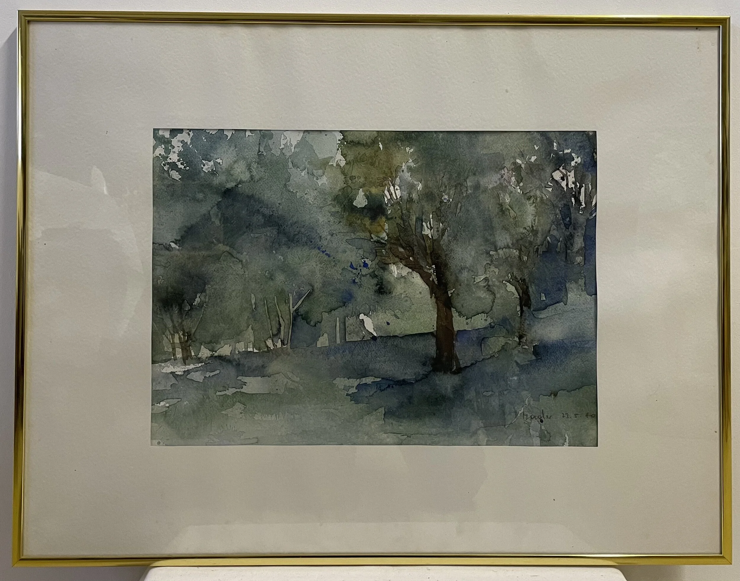 Heribert Mader "Schlosspark, Steyr" (51x66cm); Aquarell auf Papier -1.500€