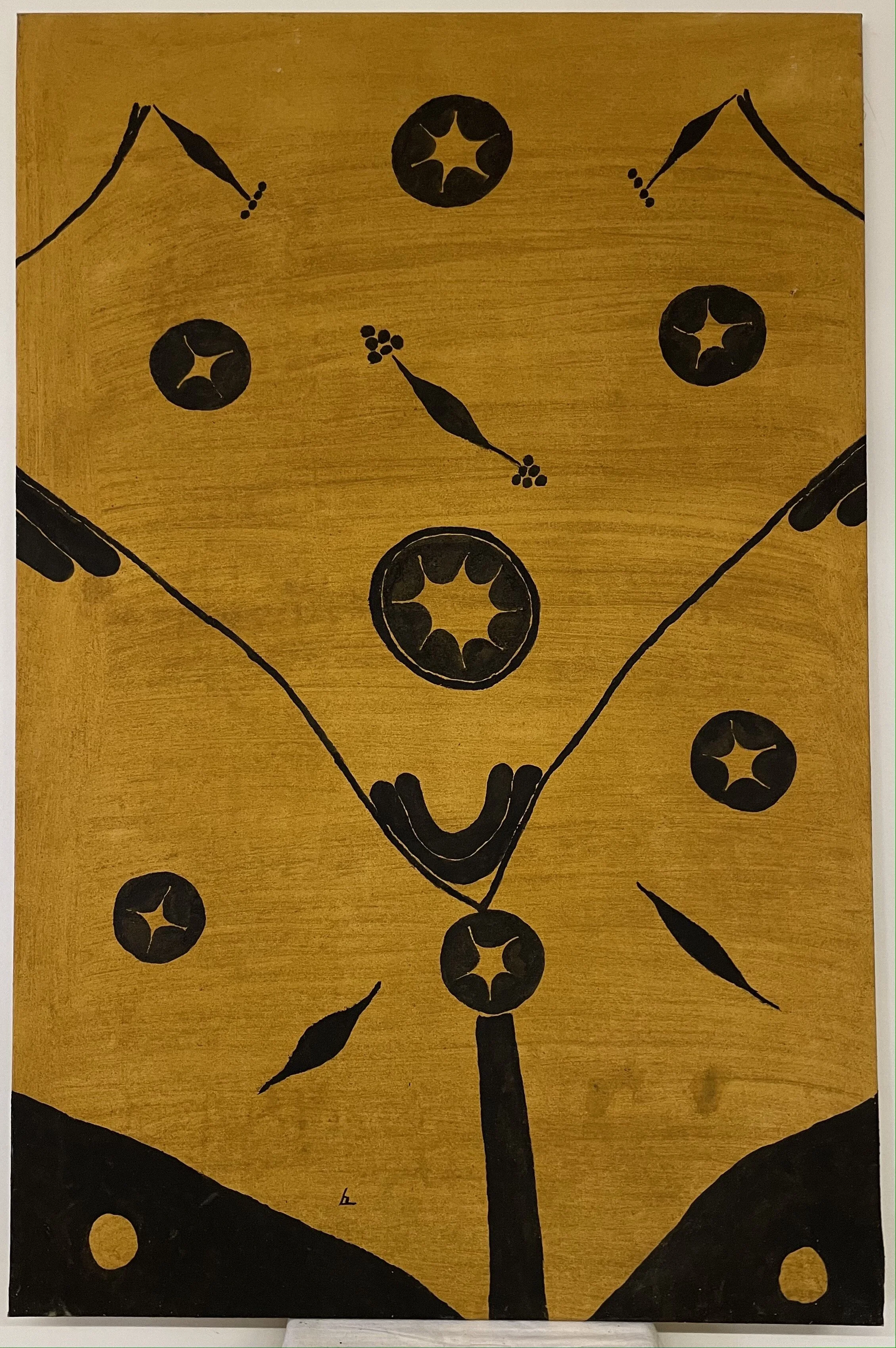 Igbo-Frauen aus Nigeria "UPA-Malerei der roten Erde" (160x105cm); Rote Erde auf Leinwand -750€