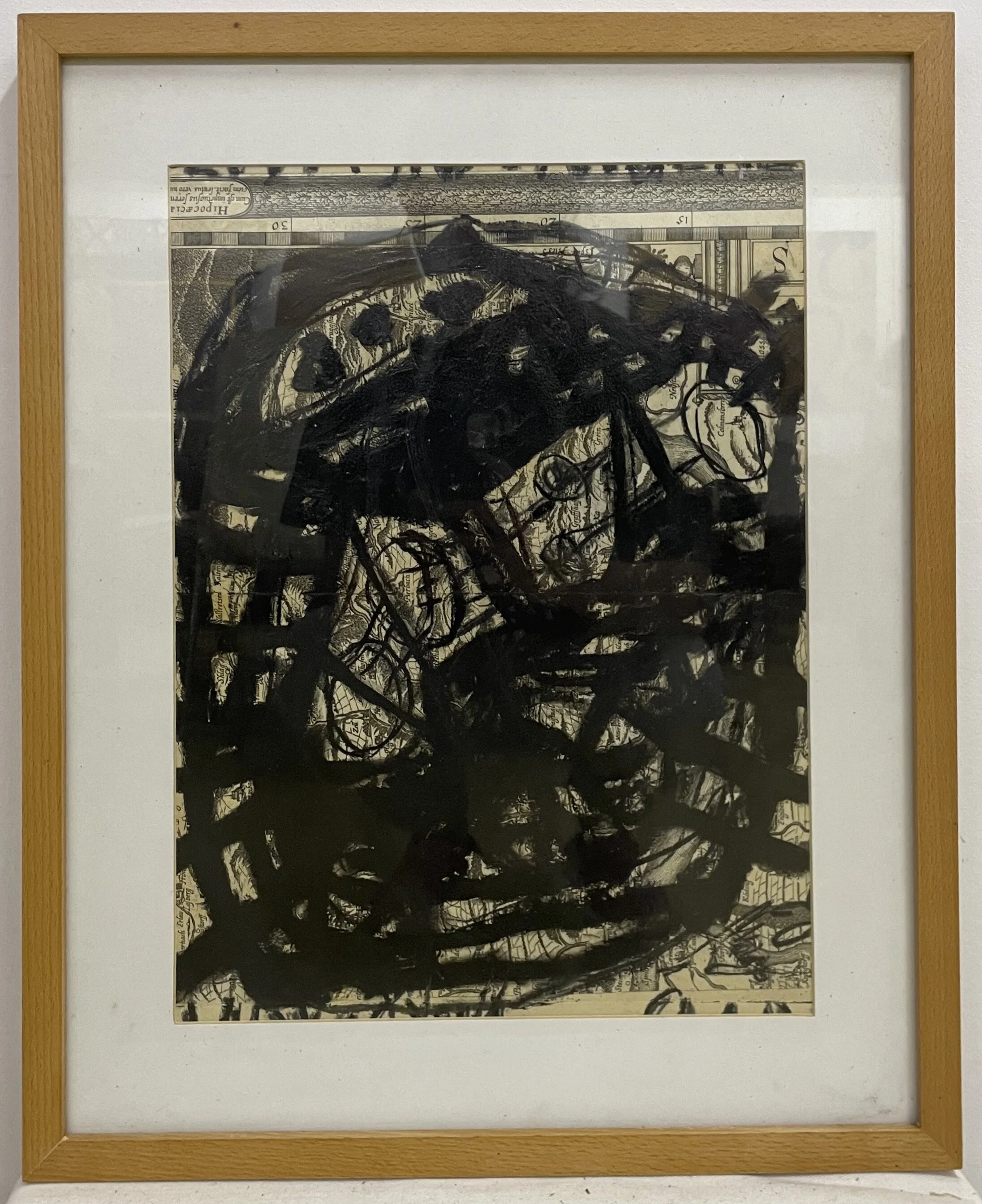 O.T. (52x42cm); Acryl/Rindermarkierstift auf Leinwand + Walze -550€