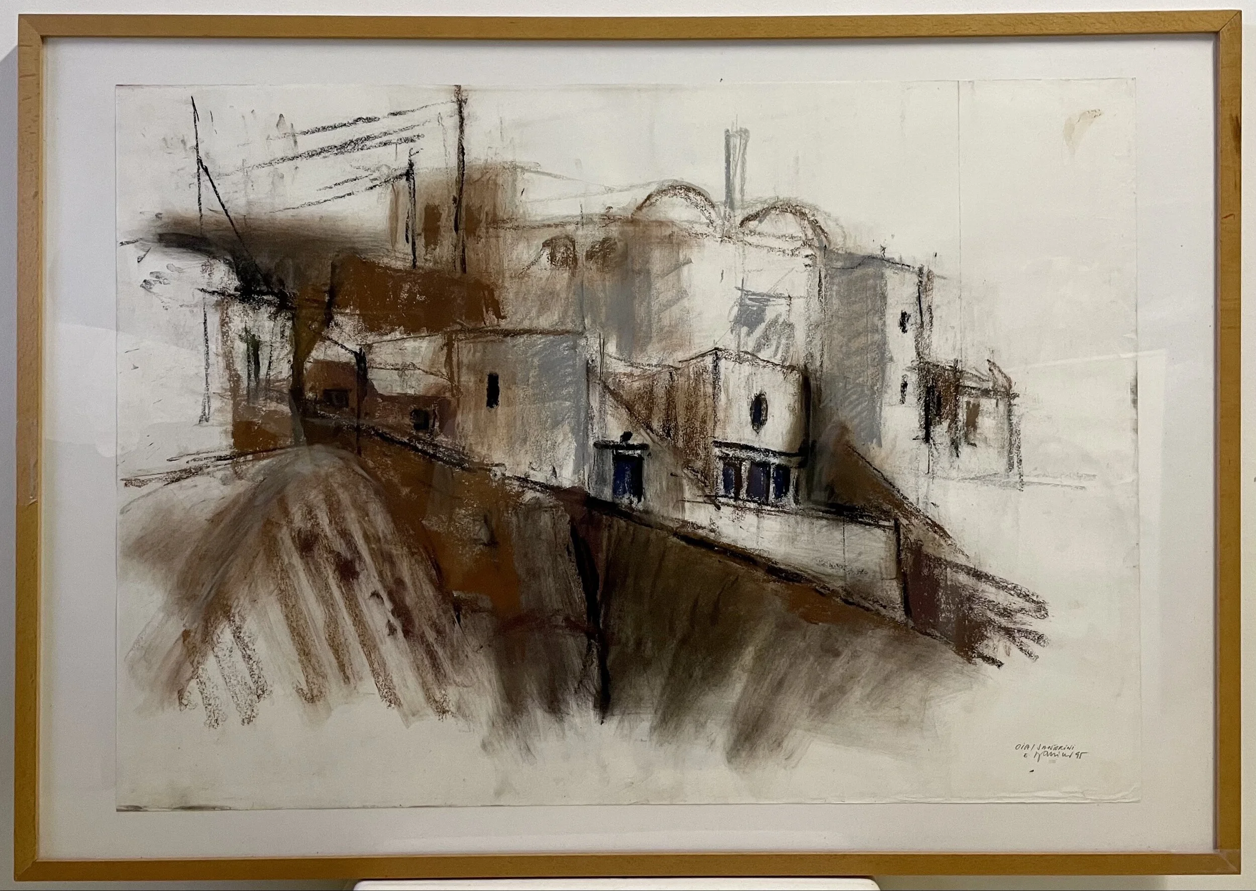 "Santorin" (72x102.5cm); Kreidezeichnung auf Papier -620€