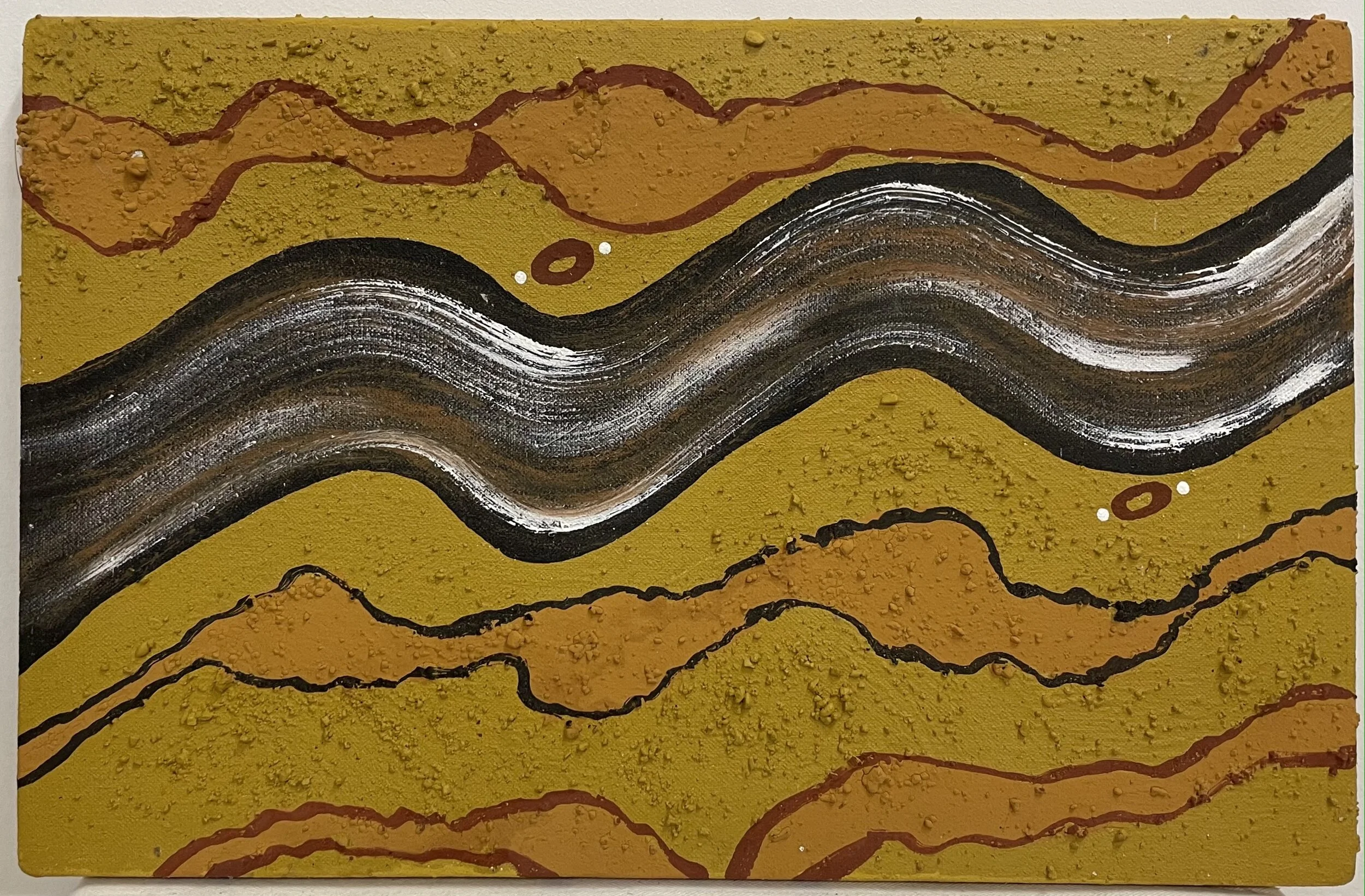 "Camp Sites" (30.5x47cm); Mischtechnik auf Leinwand -580€