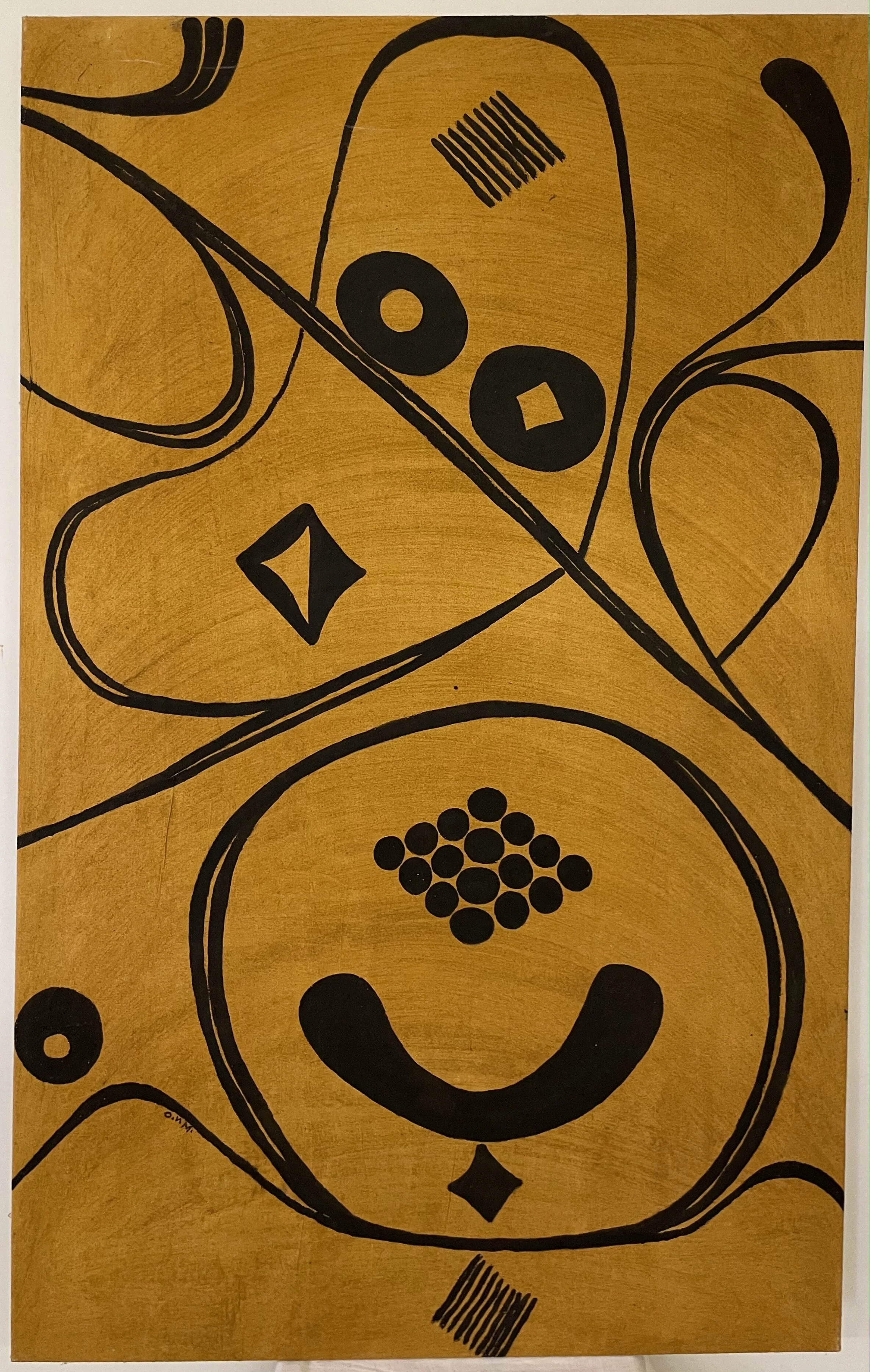 Igbo-Frauen aus Nigeria "UPA-Malerei der roten Erde" (160x100cm); Rote Erde auf Leinwand -850€