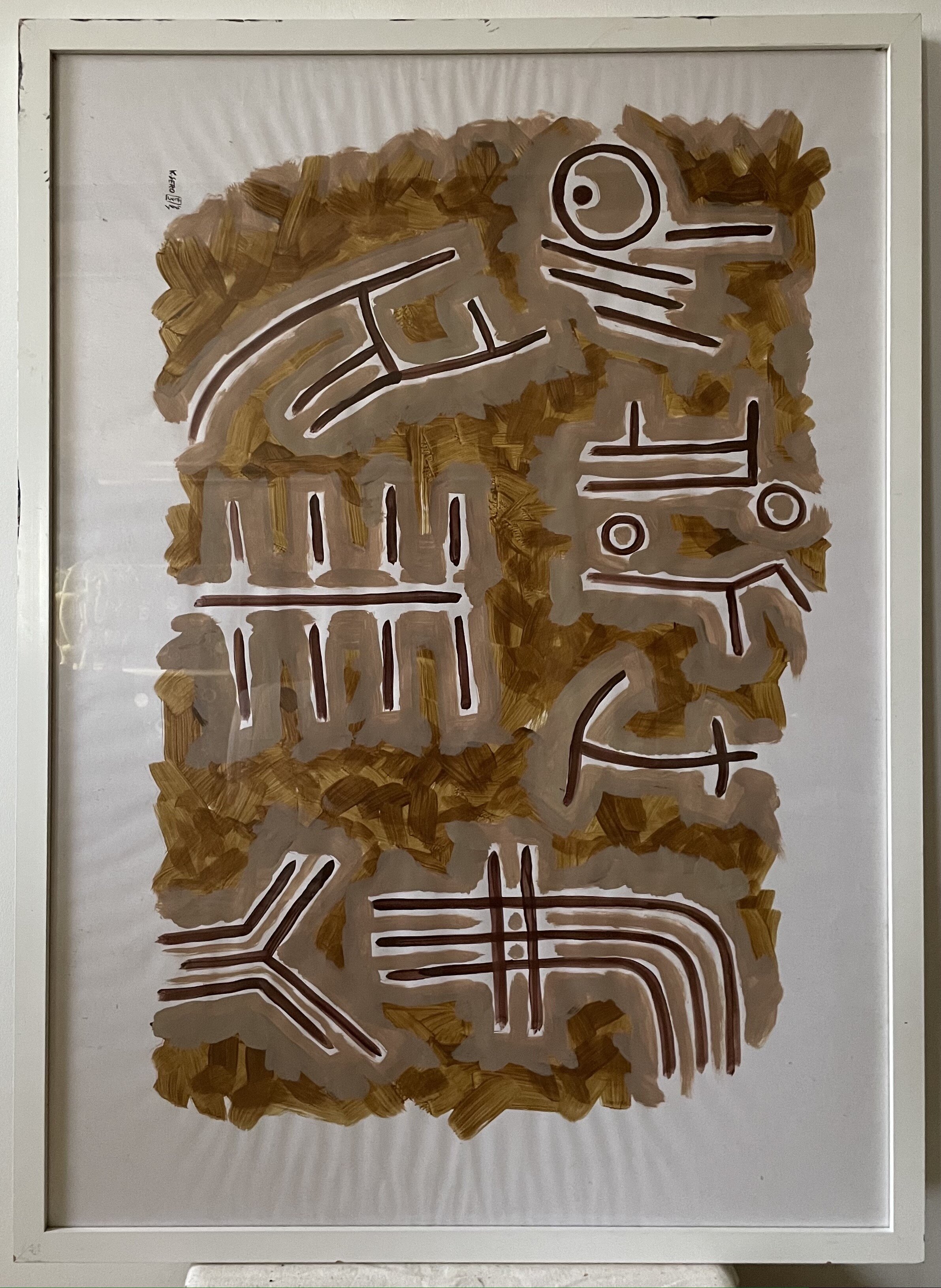 Sero Kuatonga "Unbekannte Schriftzeichen" (101x74cm); Watercolor auf Papier -1.500€