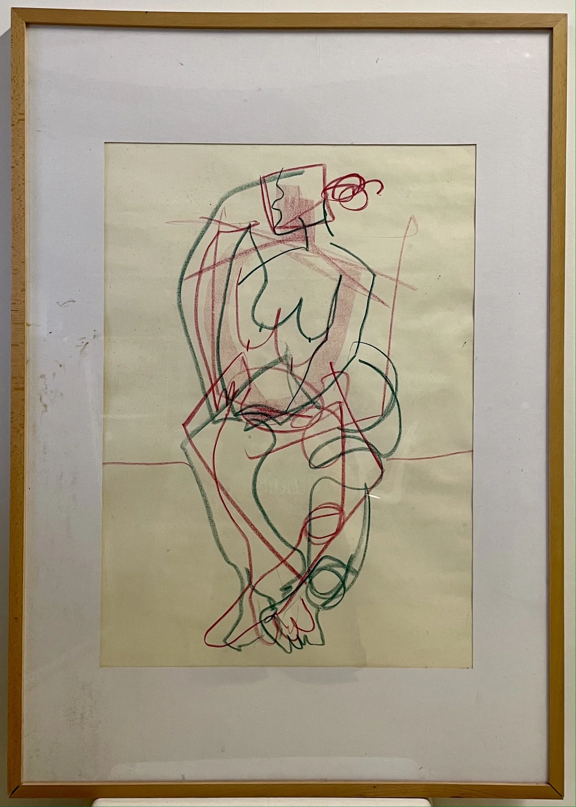 "Akt" (103x72.5cm); Kreide auf Papier -350€