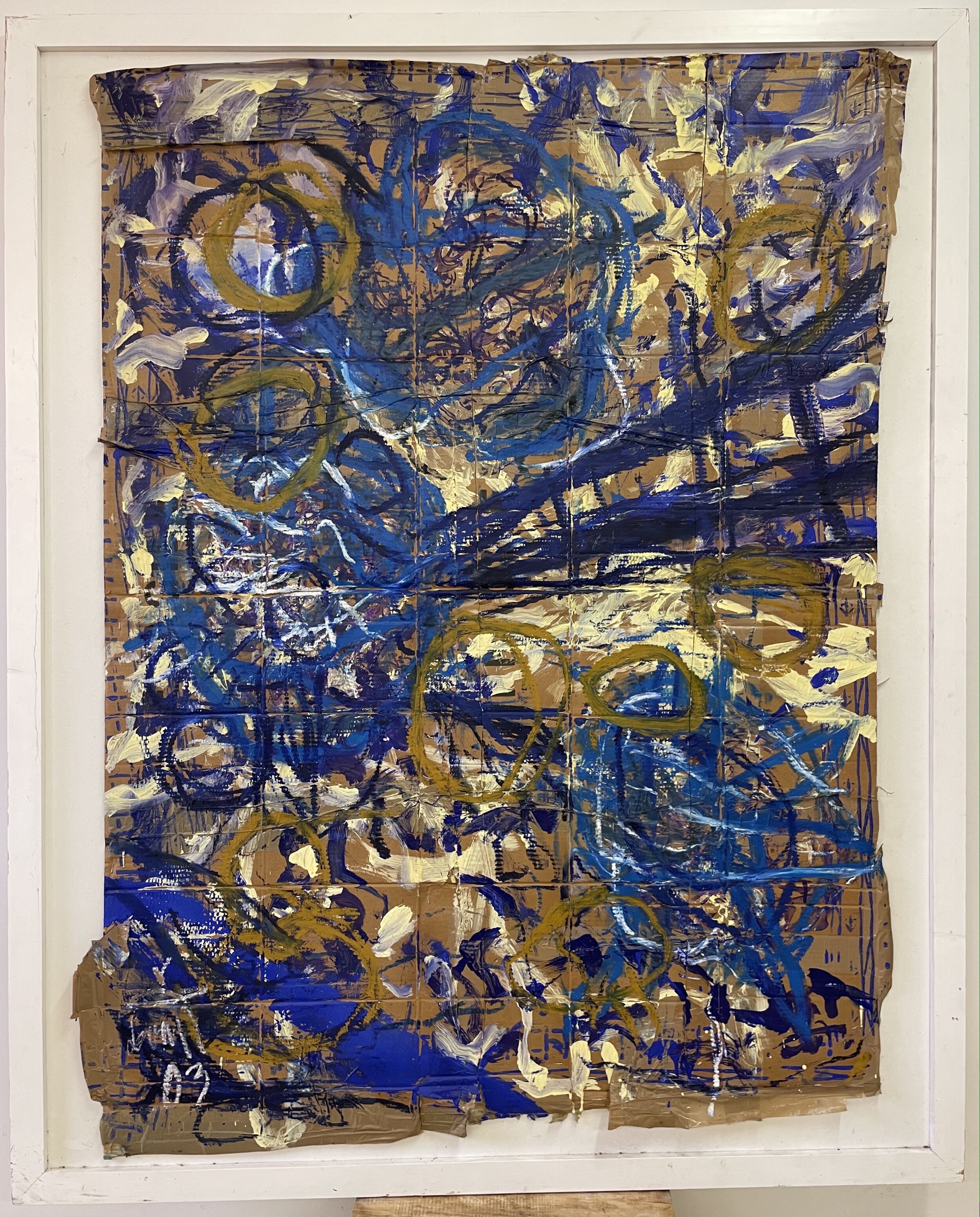 O.T. (159x129cm); Rindenmarkierstift und Acryl auf Karton -6.000€