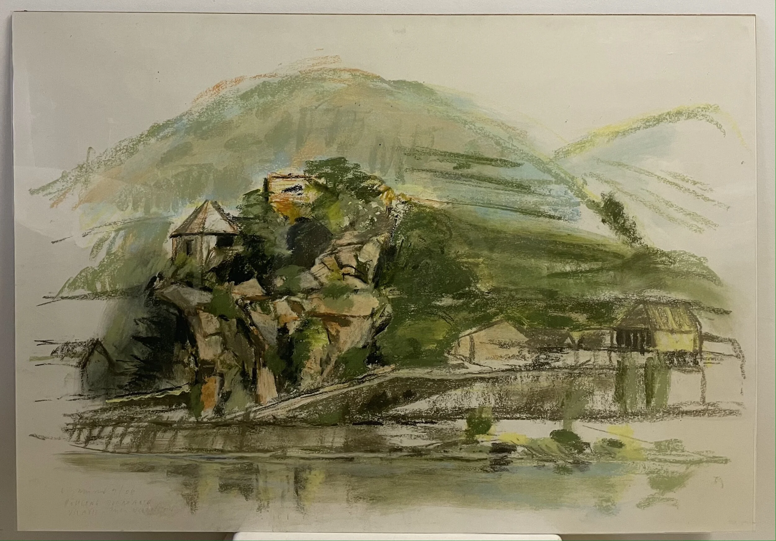 "Burg Werfenstein" (70x100cm); Kreidezeichnung auf Papier -580€