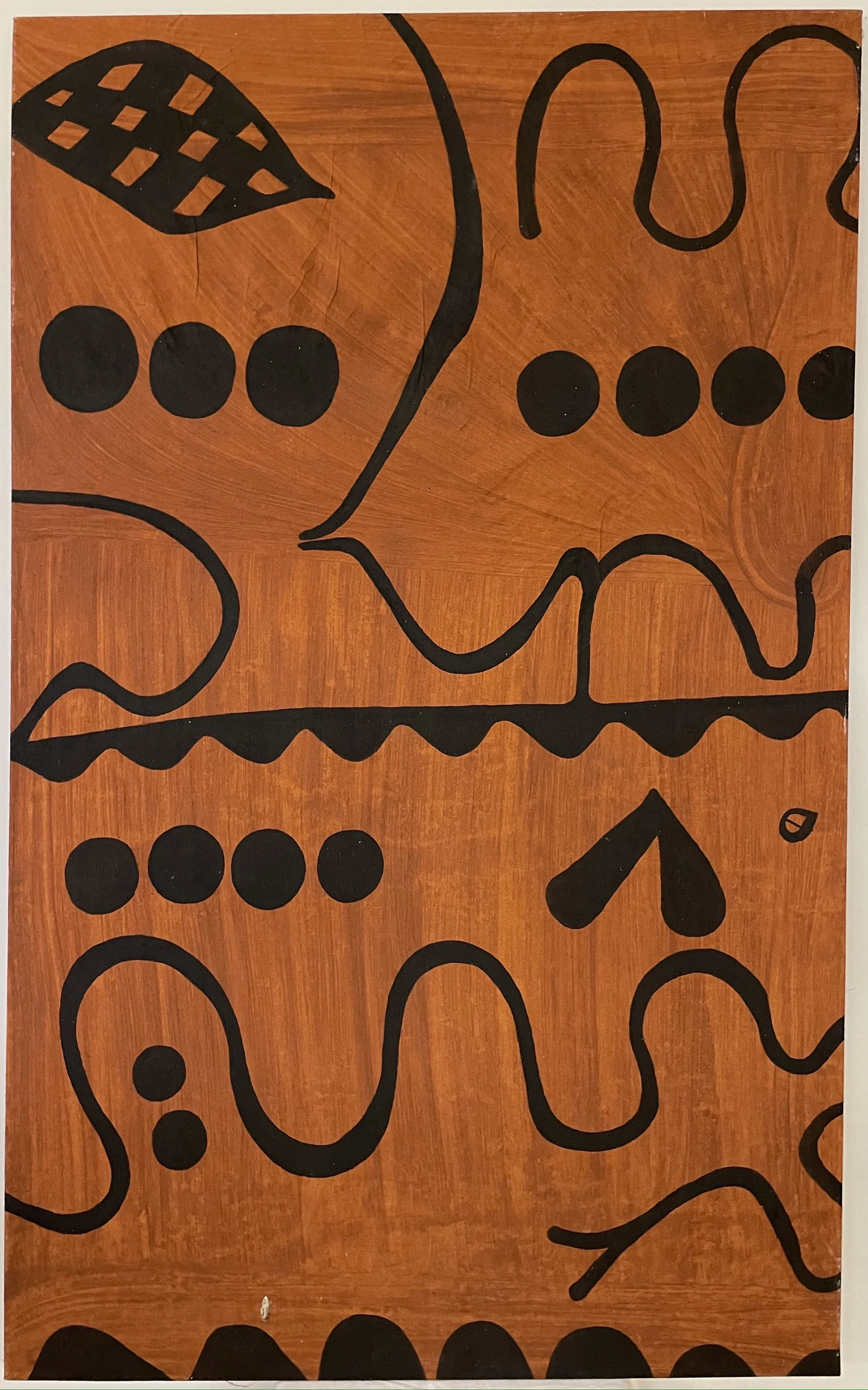 Igbo-Frauen aus Nigeria "UPA-Malerei der roten Erde" (170x105cm); Rote Erde auf Leinwand -880€