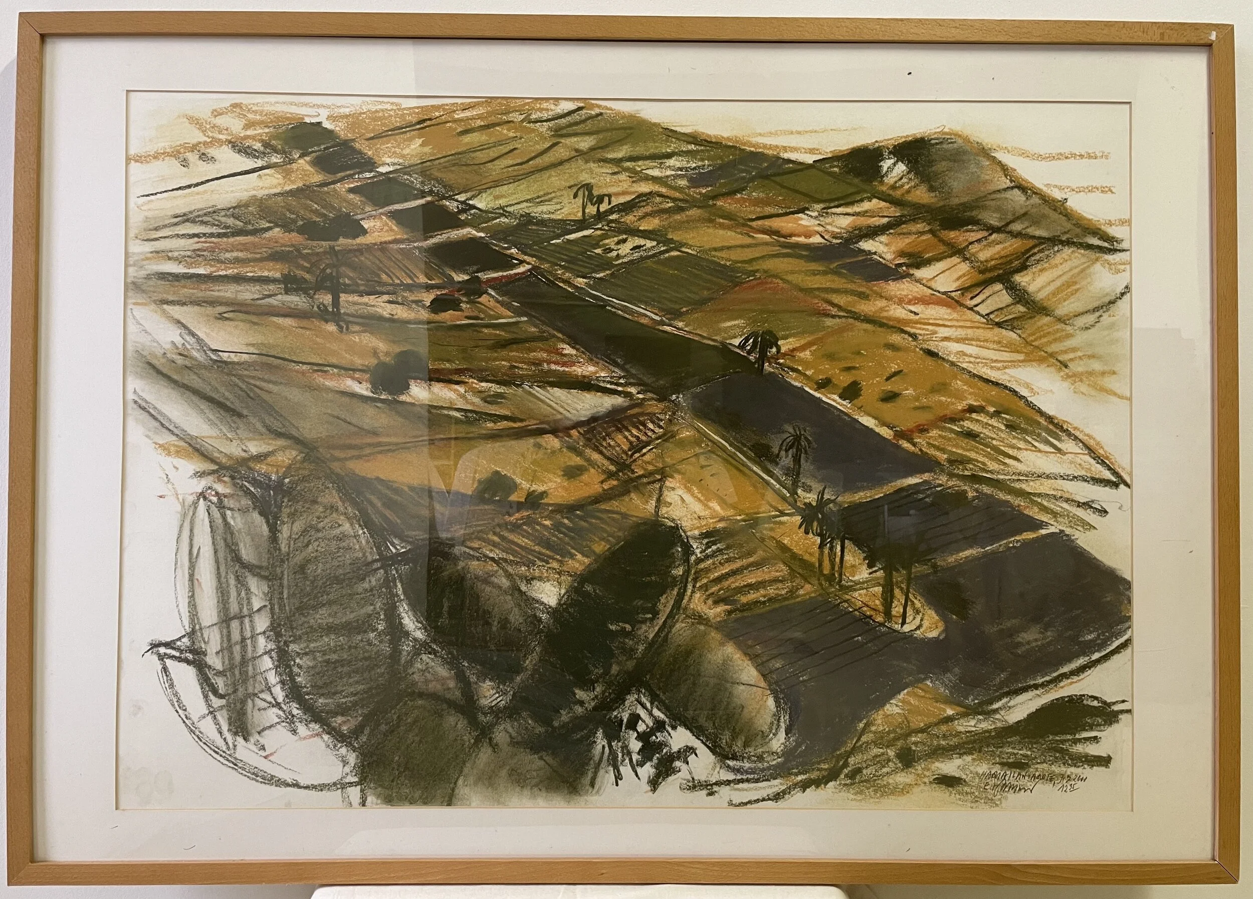 "Lanzarote" (72.5x102.5cm); Kreidezeichnung auf Papier -650€