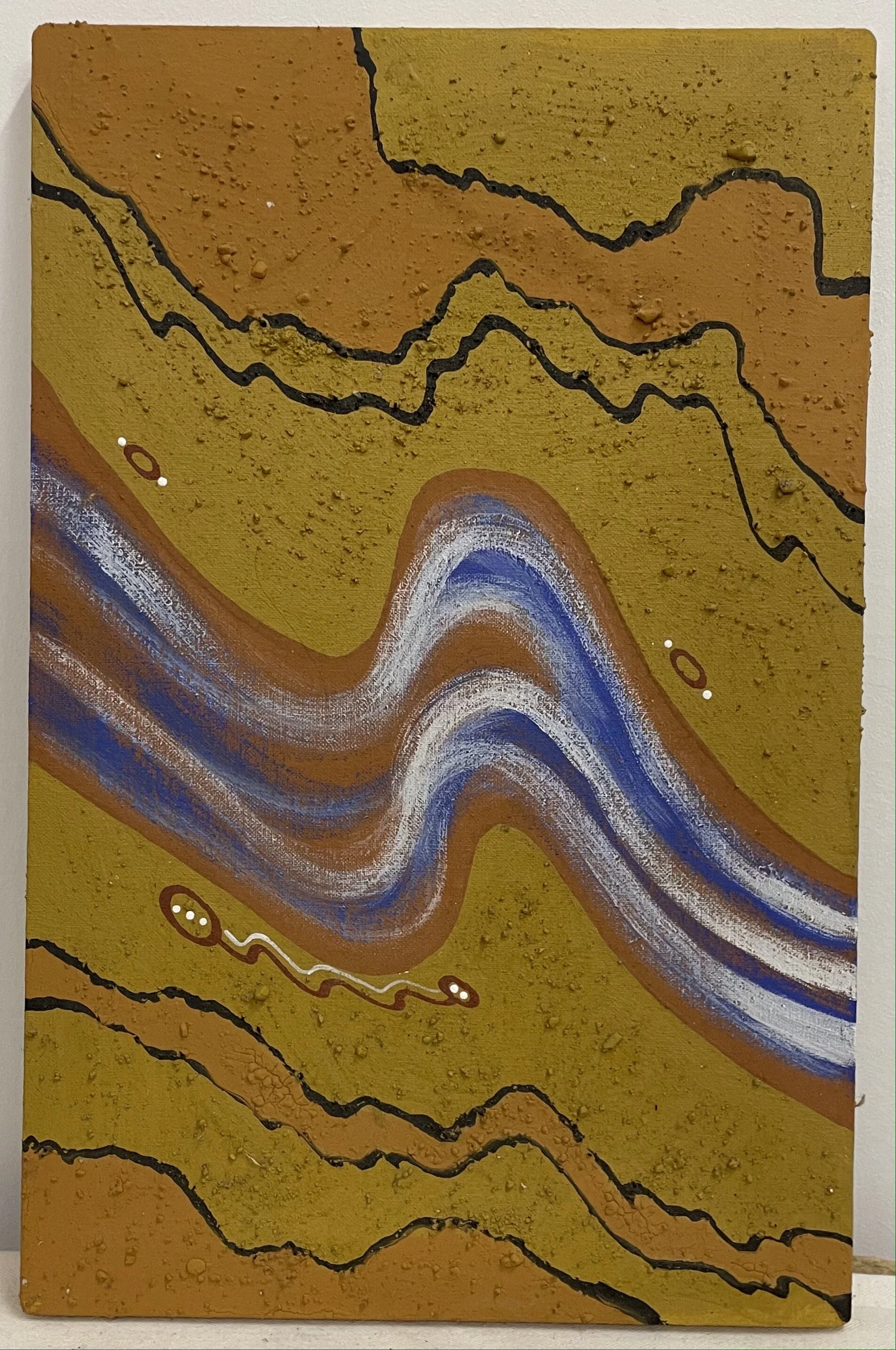 "Bora Ring" (47x30.5cm); Mischtechnik auf Leinwand -580€