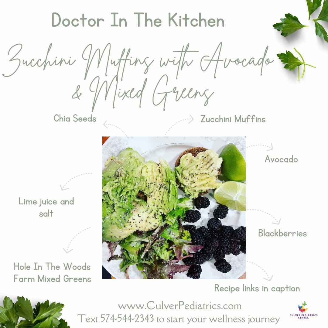 Doctor In The Kitchen: Zucchini Muffins with Avocado and Mixed Greens