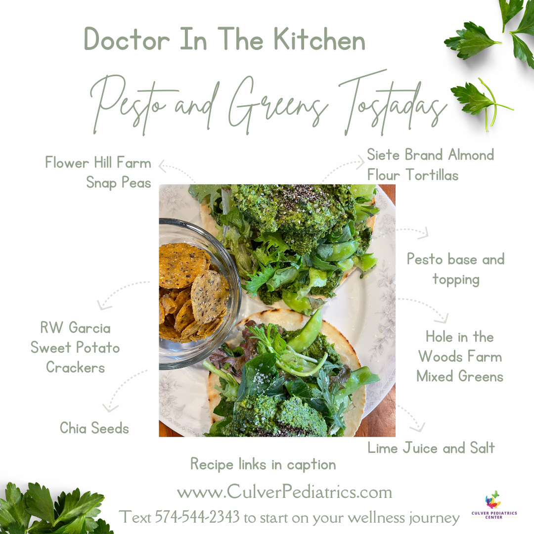 Doctor In The Kitchen: Pesto and Greens Tostadas