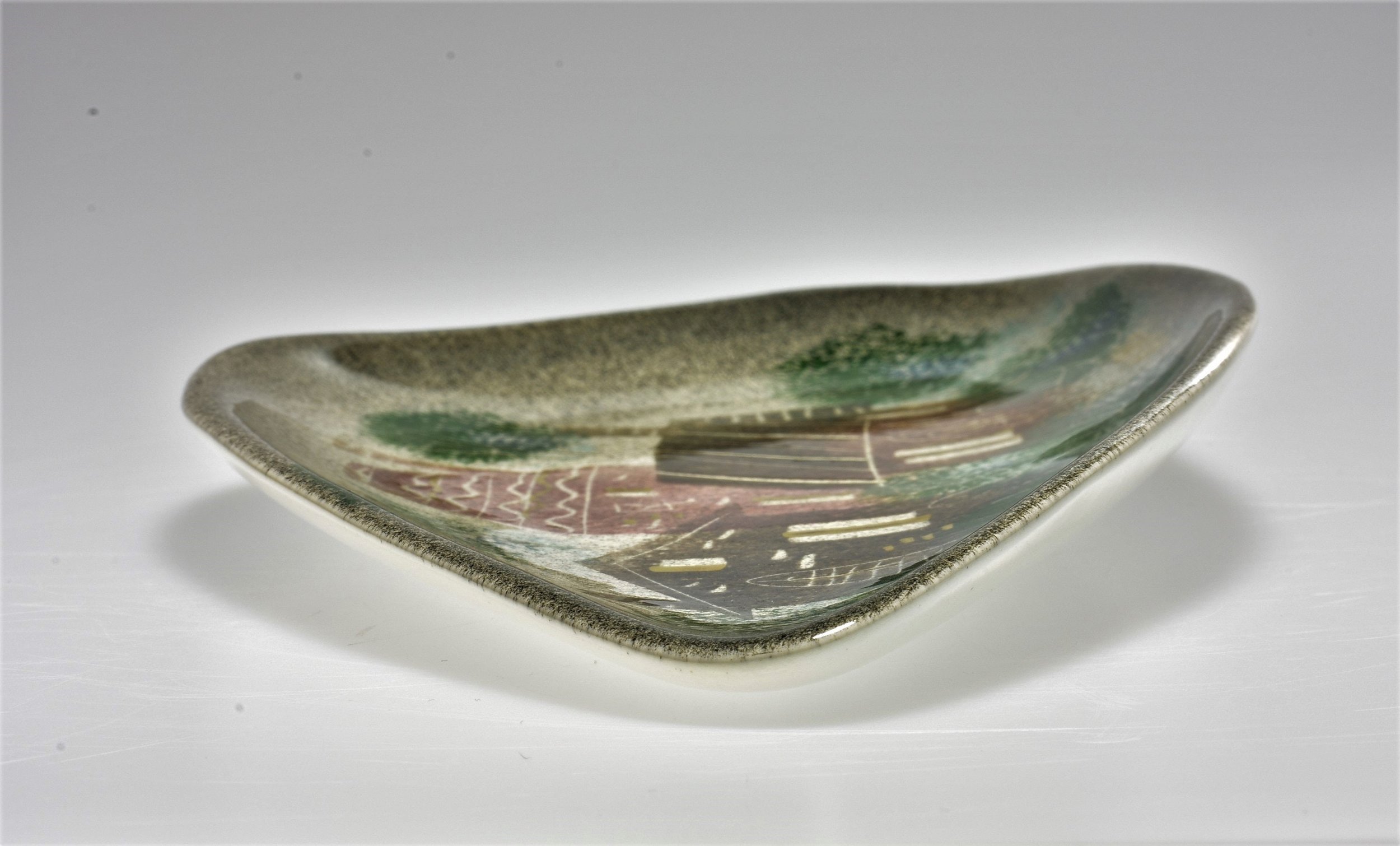 Mid Century Gold Sascha Brastoff Ceramic Plate Bowl