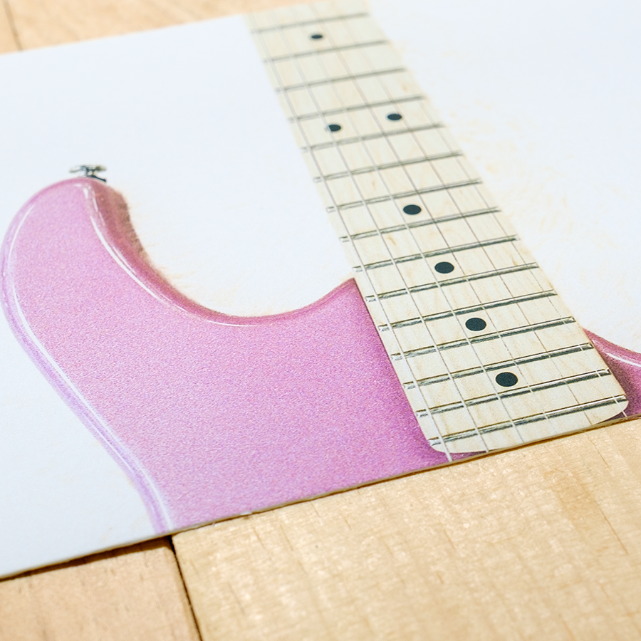 S Lawhorne Photography - Fuzzys Pink Squier Stratocaster Detail.png