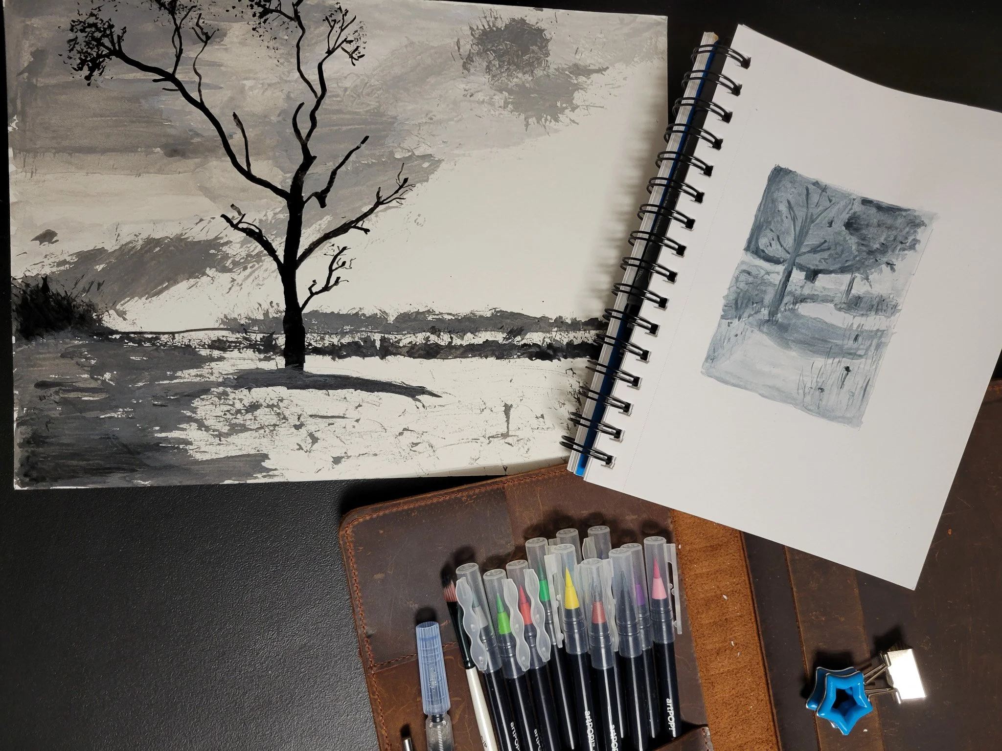 Value studies from a beginner painter.