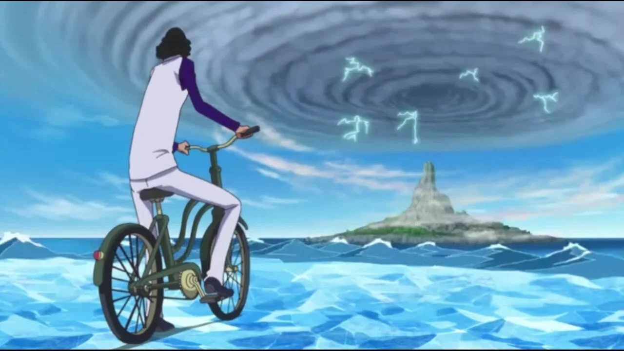 You could interpret this image as Aokiji trekking across the preconscious.