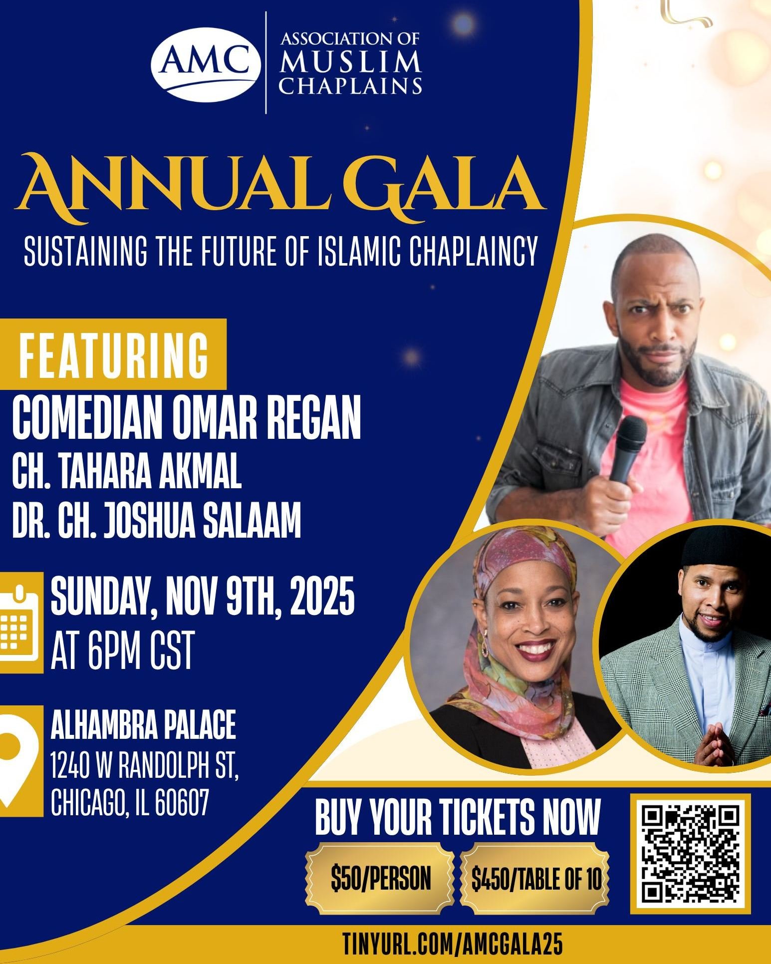 We&rsquo;re excited to share that AMC&rsquo;s Annual Gala is underway in Chicago! You can make a difference from where you are so AMC can continue to support Muslim chaplains and advance Islamic chaplaincy! Visit donorbox.org/amcgala25 and make your 