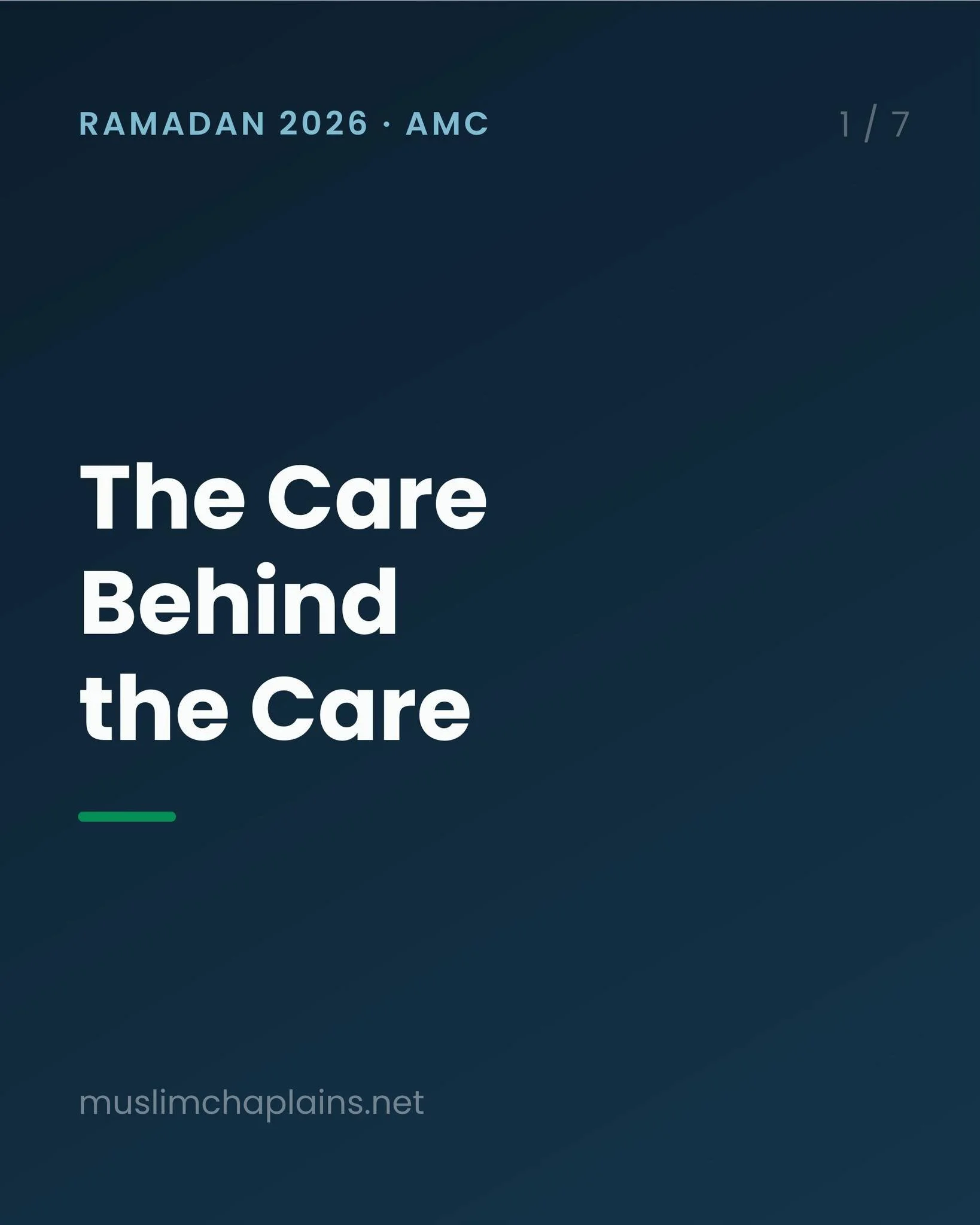 Muslim chaplains serve Muslims in their most vulnerable moments&mdash;not in masajid, but in hospitals, prisons, campuses, and communities. 

Since 2011, the Association of Muslim Chaplains has been the only national organization connecting and suppo