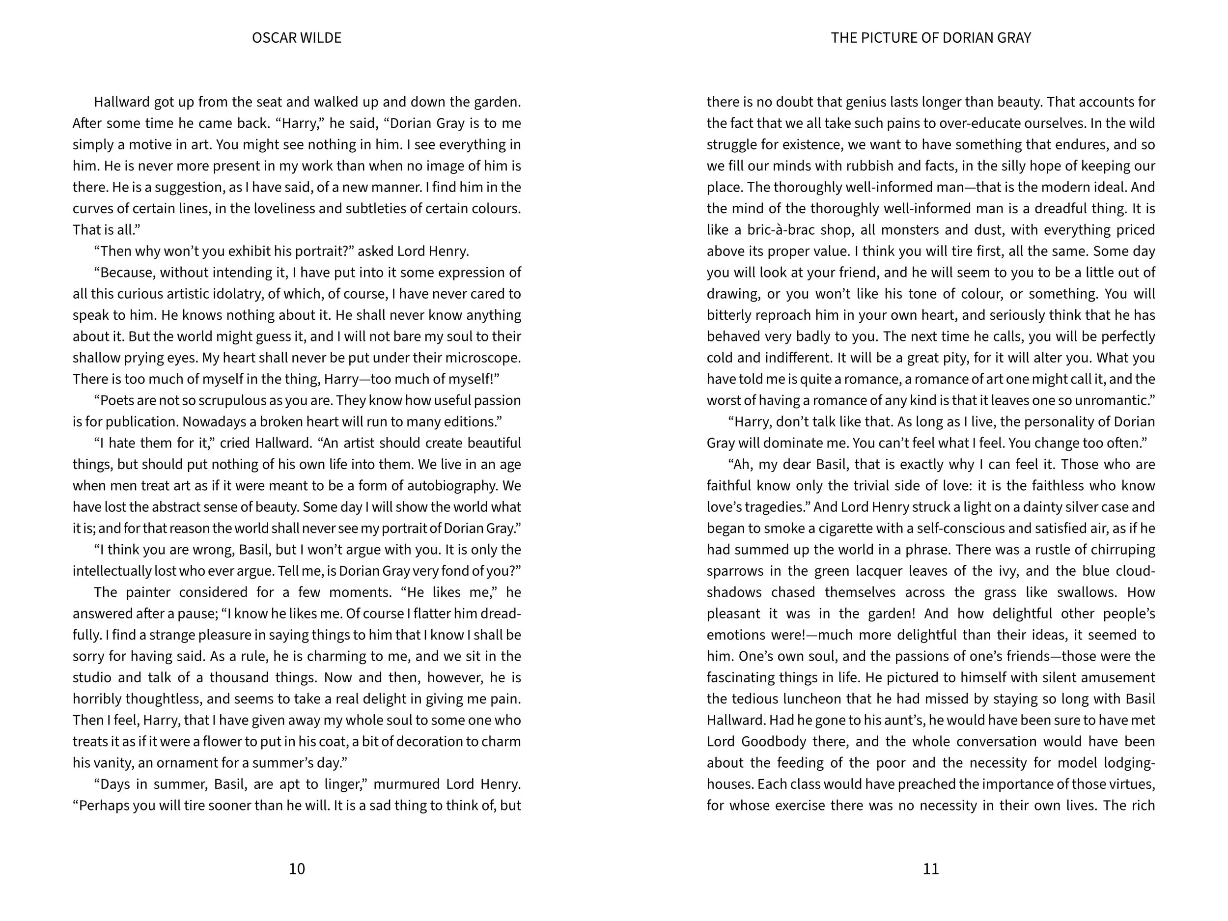 Open book with printed text, showing pages 10 and 11, with two columns of text on each page.