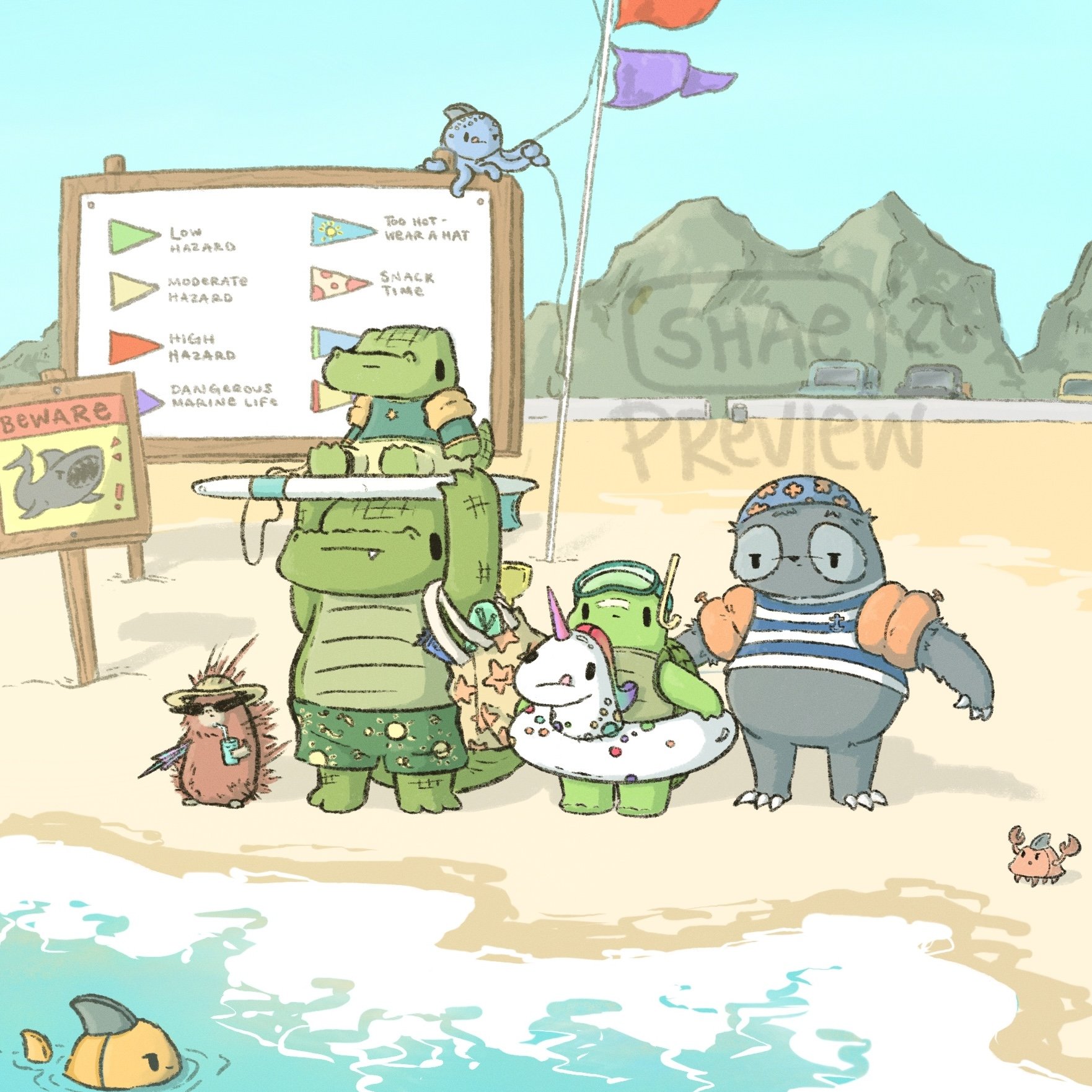 Hazardous Beach Day (Digital Wallpaper)