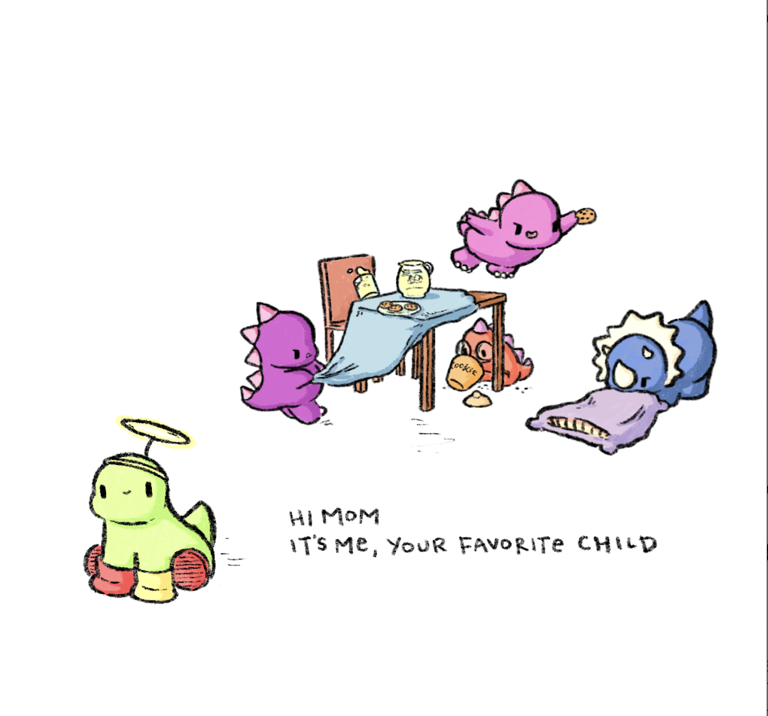 "Dino Kids" Mother's Day Card Digital Download