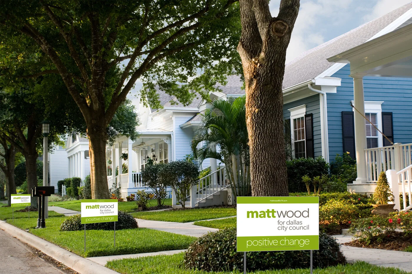 I used a less expected color palette for Matt's political campaign. 
It's one of many ways Matt stood out.