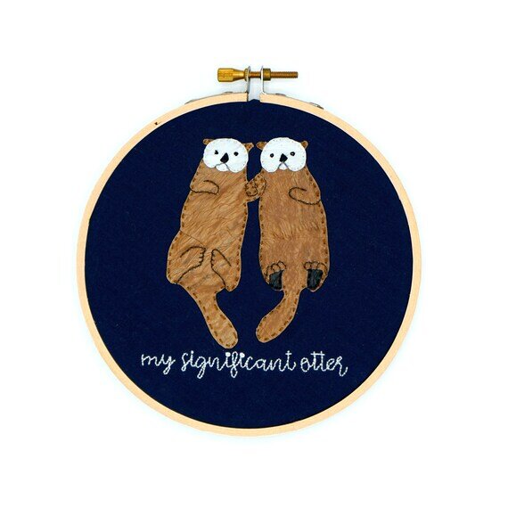 Otter Embroidery Hoop Art
