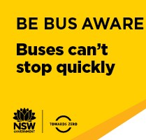 Be Bus Aware - Buses can't stop quickly