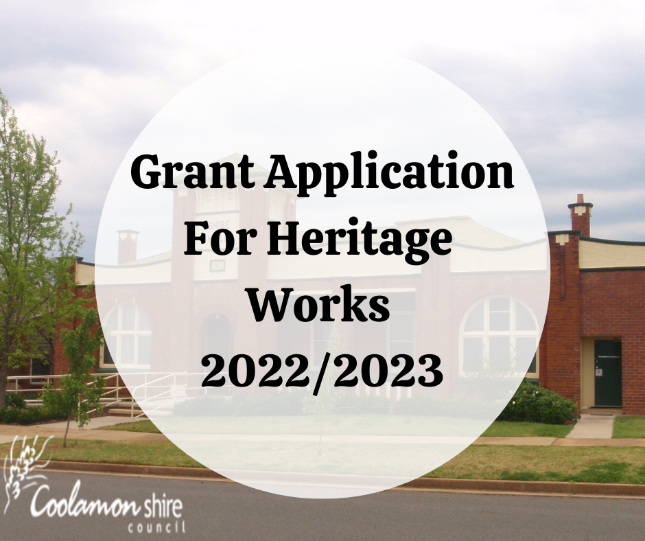 Grant application for heritage works 
