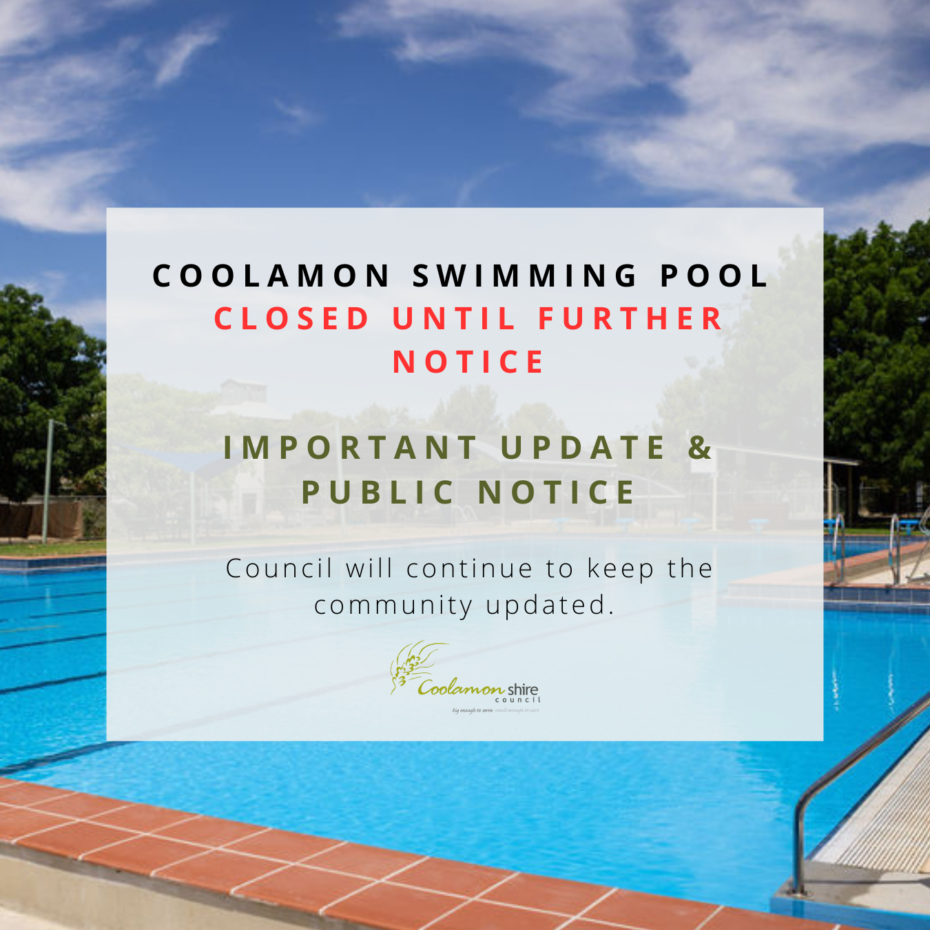 Public Statement - Coolamon Swimming Pool 