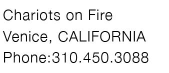 Chariots on Fire gallery boutique logo and contact details in Venice California – Chariots on Fire