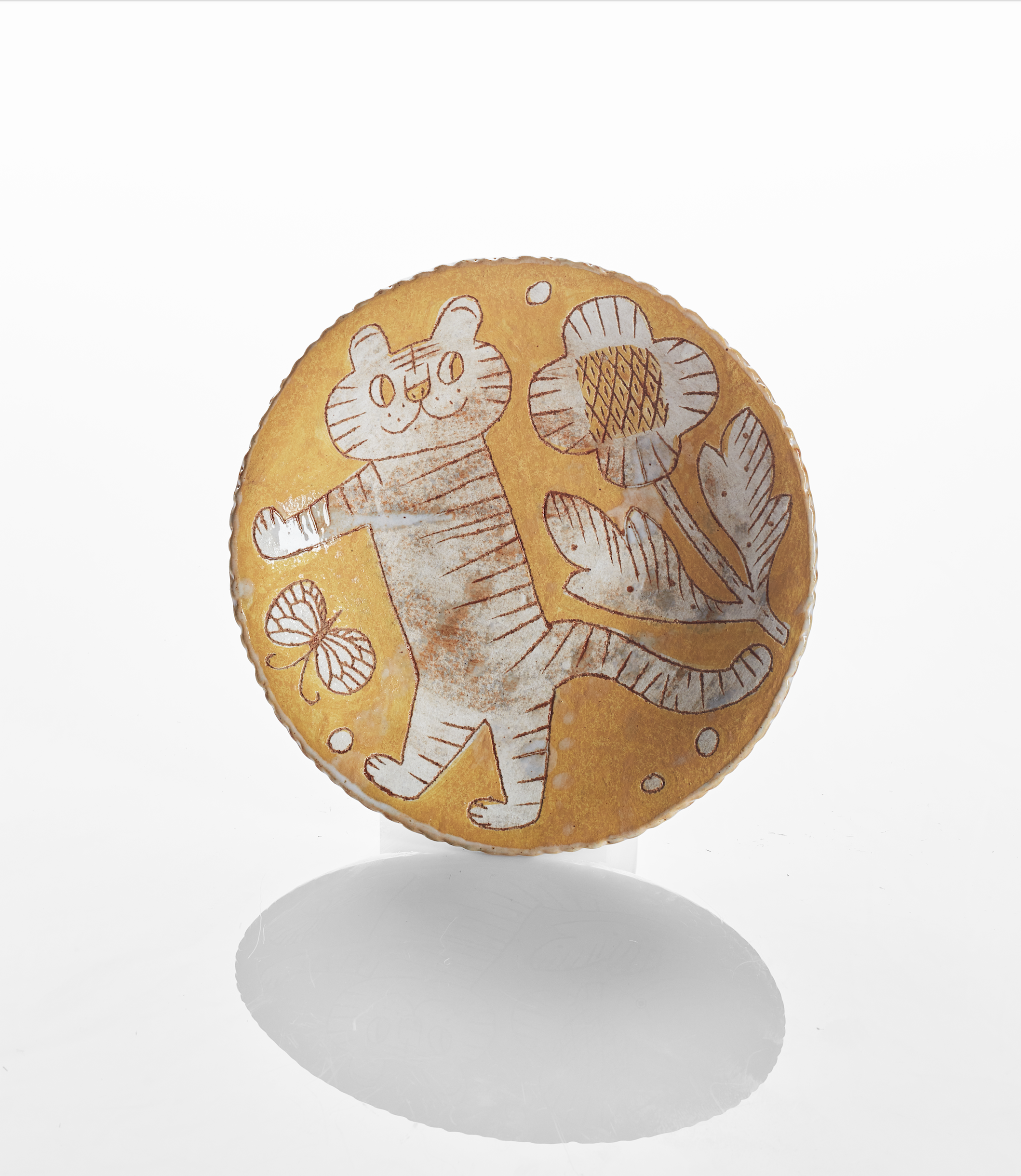 Makoto Kagoshima — The Tiger Cub, The Flower & The Butterfly on Yellow
