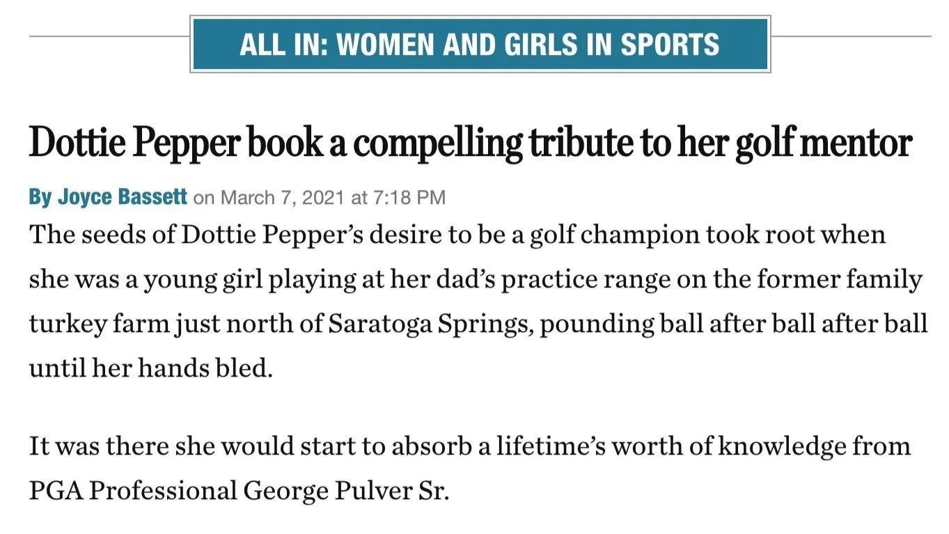 TIMES UNION LAUDS DOTTIE’S NEW BOOK ON GOLF MENTOR