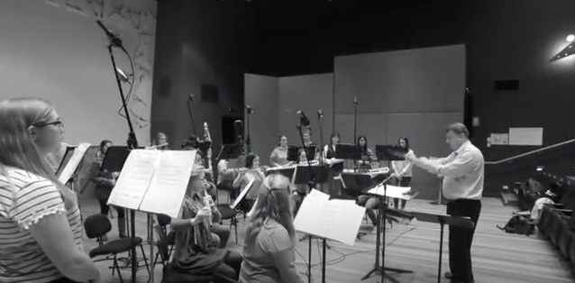 Monash University Flute Ensemble during their recording for the CD, Dances and Delights