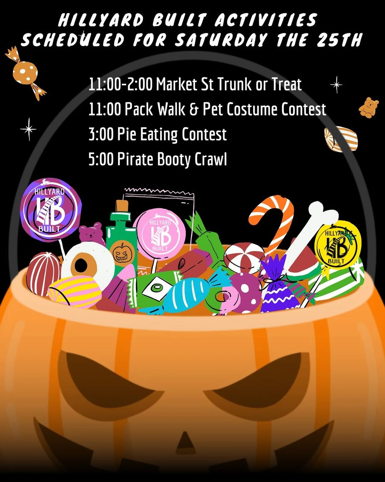 Rain, wind or shine Market St Tricks or Treasures is still on!

Join us for fun family-friendly activities:

🍭🎃11:00-2:00 Market St Trunk or Treating with over 30 businesses and groups from Wellesley to Nebraska

🐶🐾🐩🦮 11:00 Dog pack walk and co