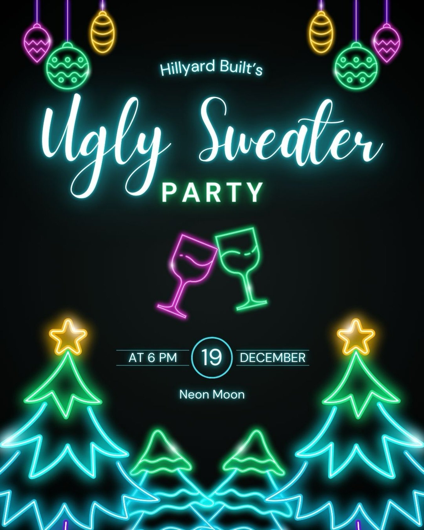 🎅✨ Hillyard Built&rsquo;s Ugly Sweater Party Fundraiser is almost here!

We&rsquo;re decking the halls and getting ready for a night full of laughs, ornaments, and community spirit 🎄💚

📍 Neon Moon
📅 Friday, December 19th
⏰ Starts at 6:00PM

We&r