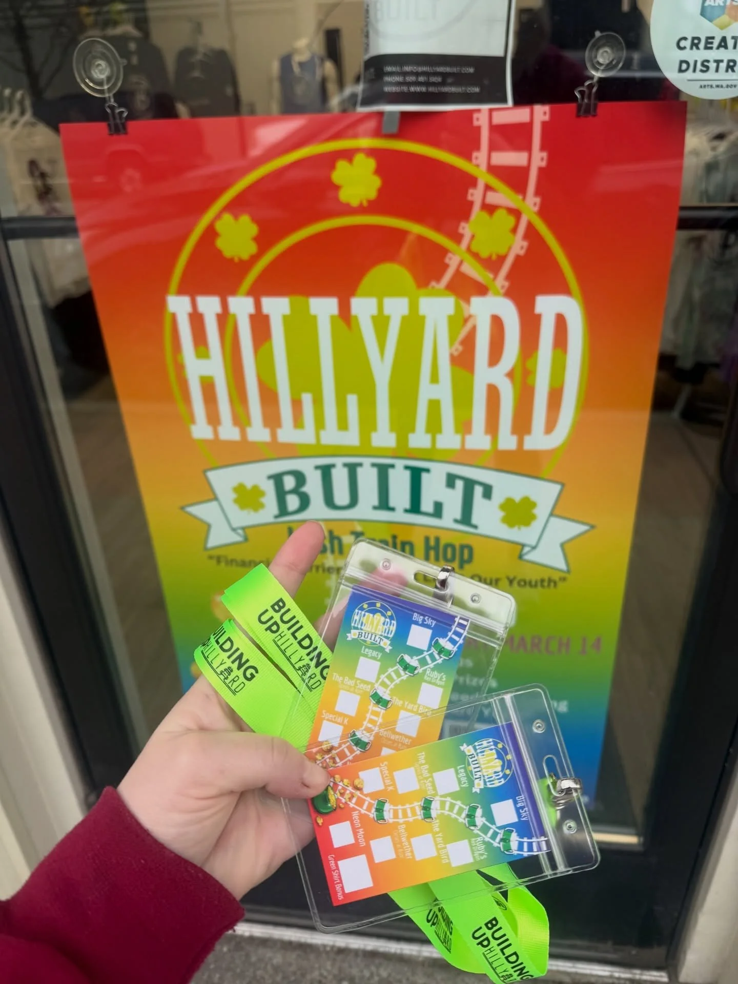 Stop by Hillyard Built today from 11&ndash;3 to grab your lanyards and get ready for the fun ☘️🚂

The Irish Train Hop kicks off March 14 at 2PM. Lanyards are $20, and if you fill up your punch card you&rsquo;ll be entered for a chance to win a prize