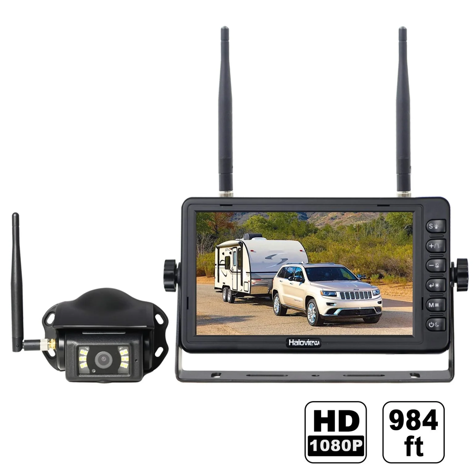 Haloview system with battery-powered camera and 7" monitor (BT7 Handy)