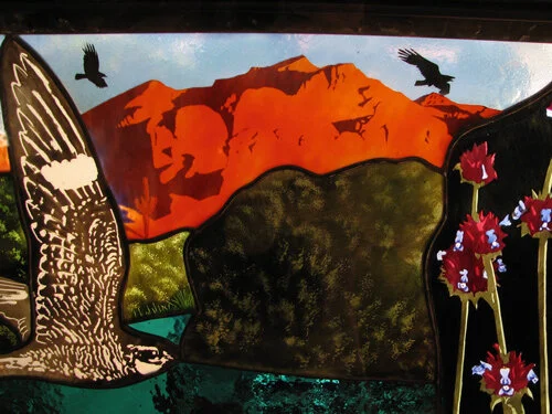 Common Raven Corvus coraxFrom tundra to desert, Ravens are among the most widespread, naturally occurring birds worldwide, preferring wild landscapes. Waves of ravens are seen flocking to roosts sites and forage grounds. They prove their prowess in witty, sometimes daring ways. One flew upside down for half a mile while another was hung by its’ claws from a tree, then dropped upside down to a wolf kill and lay motionless, as though on a dare. Pairs perform graceful, synchronized courtship flights and mate for life, though not always monogamously. Both male and female raise young.Ravens are among the most intelligent birds. They have complex social behaviors and a wide range of vocalizations, including mimicry. Their distinctive low croak is heard from afar. They can live up to fifteen years in the wild.