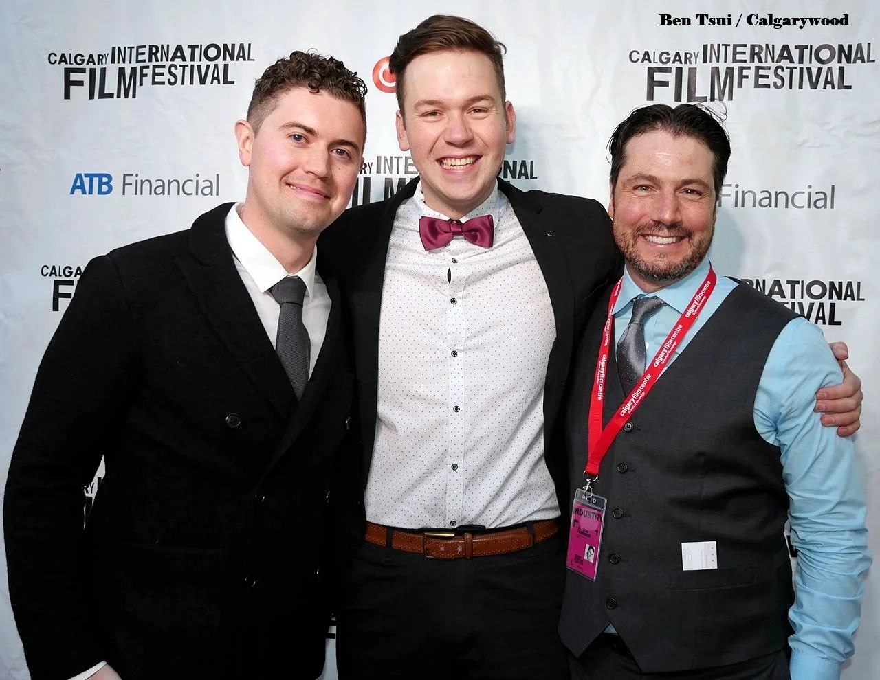 On the red carpet at the world premiere of "EVERFALL". John Kissack(director), Griffin Cork (talent) and Jayson Therrien(producer/talent)