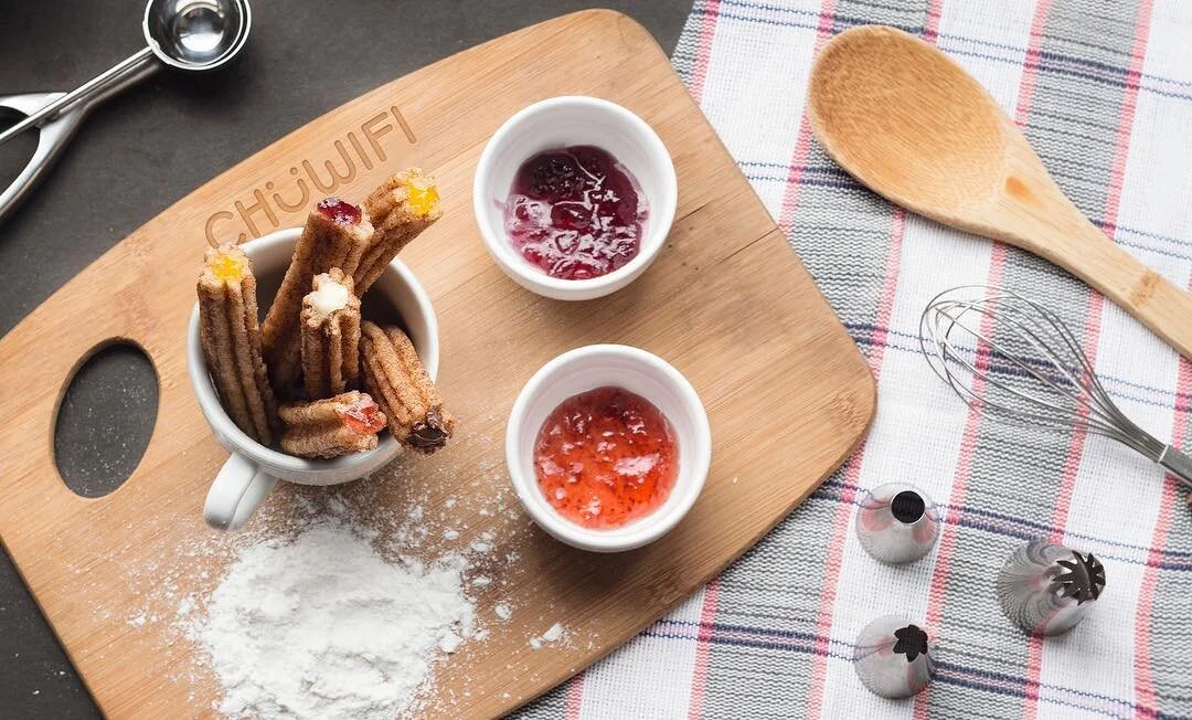 Logo application on serving wooden trays.  Also, here are some photos shot for Chuwifi! 📷