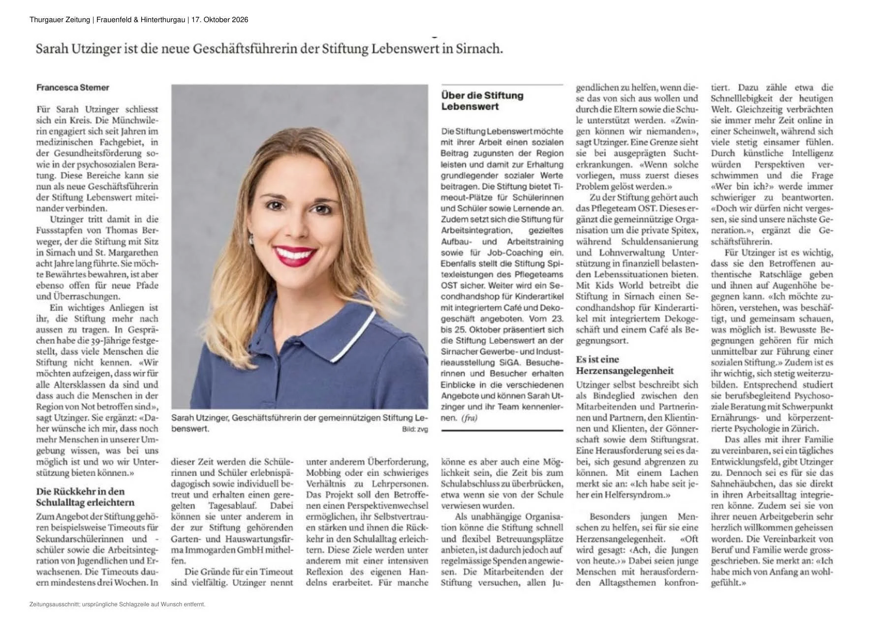       
  
     Vielen Dank für den wertschätzenden und spannenden Einblick in unsere Stiftung.    


  
 #block-1abed5ed99be90d88ad6 {
    
    --stroke-style: none;--stroke-thickness: 2px;
    
      --tweak-text-block-stroke-color: hsla(var(--black